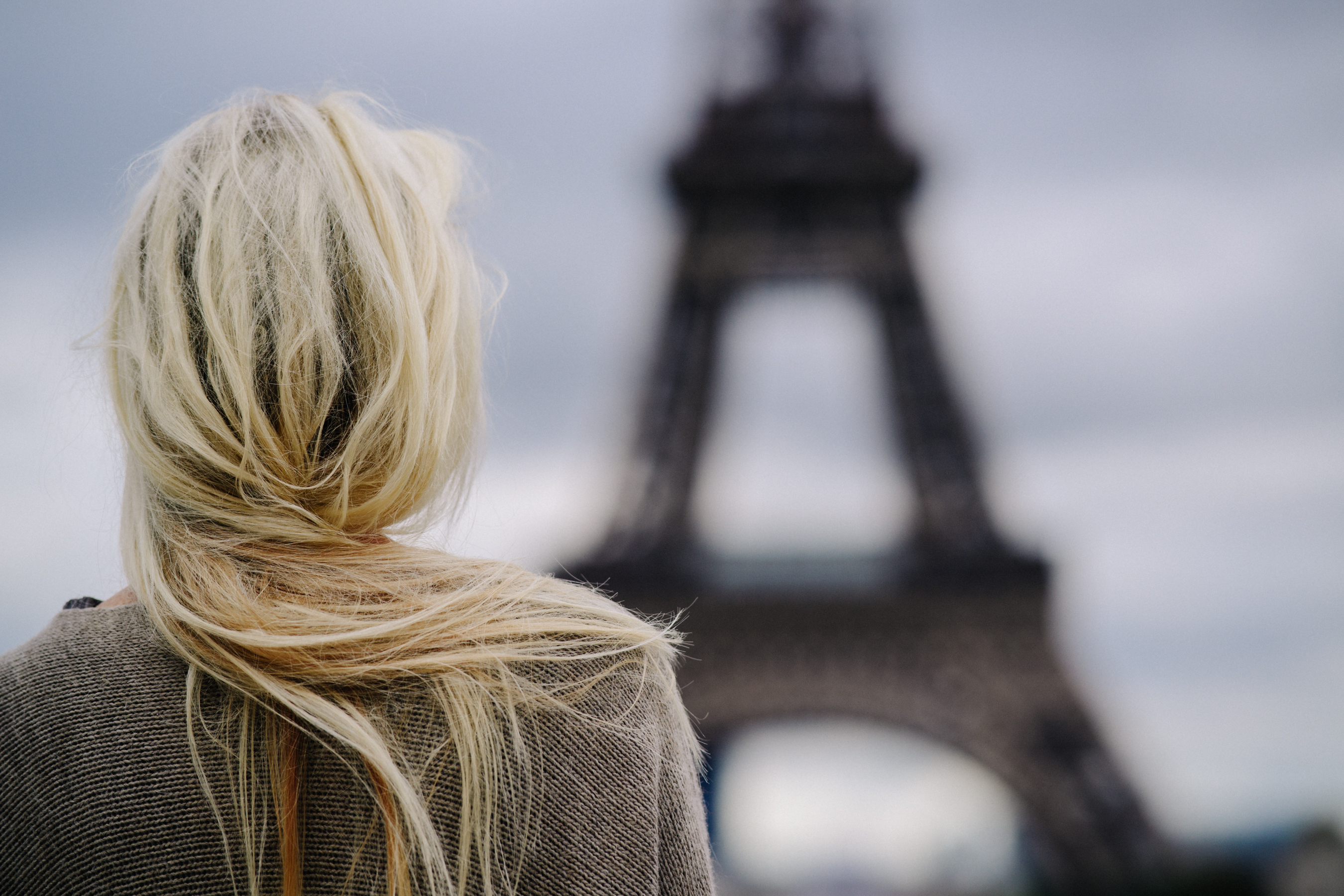 Woman with long blonde hair