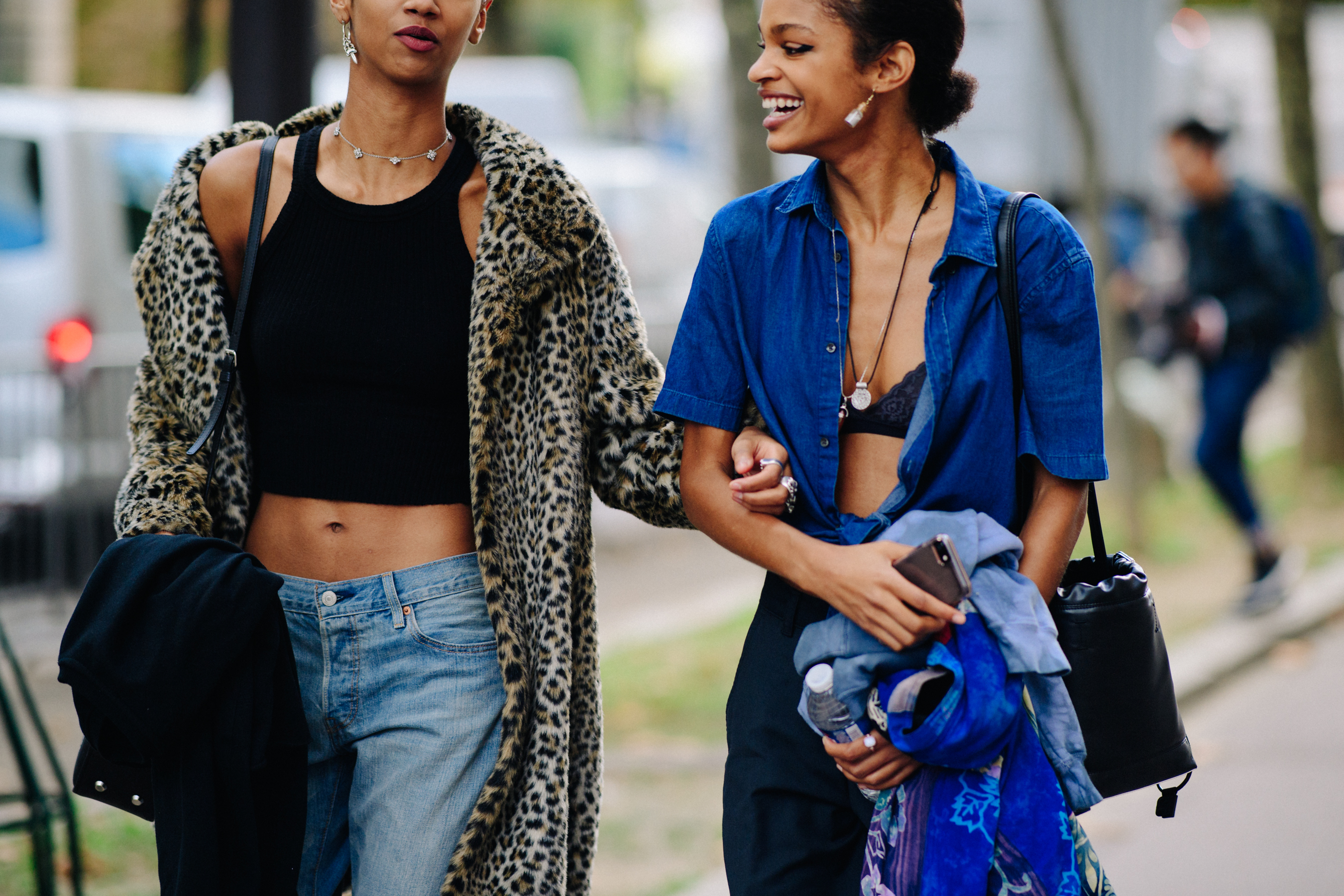 Two models after a show