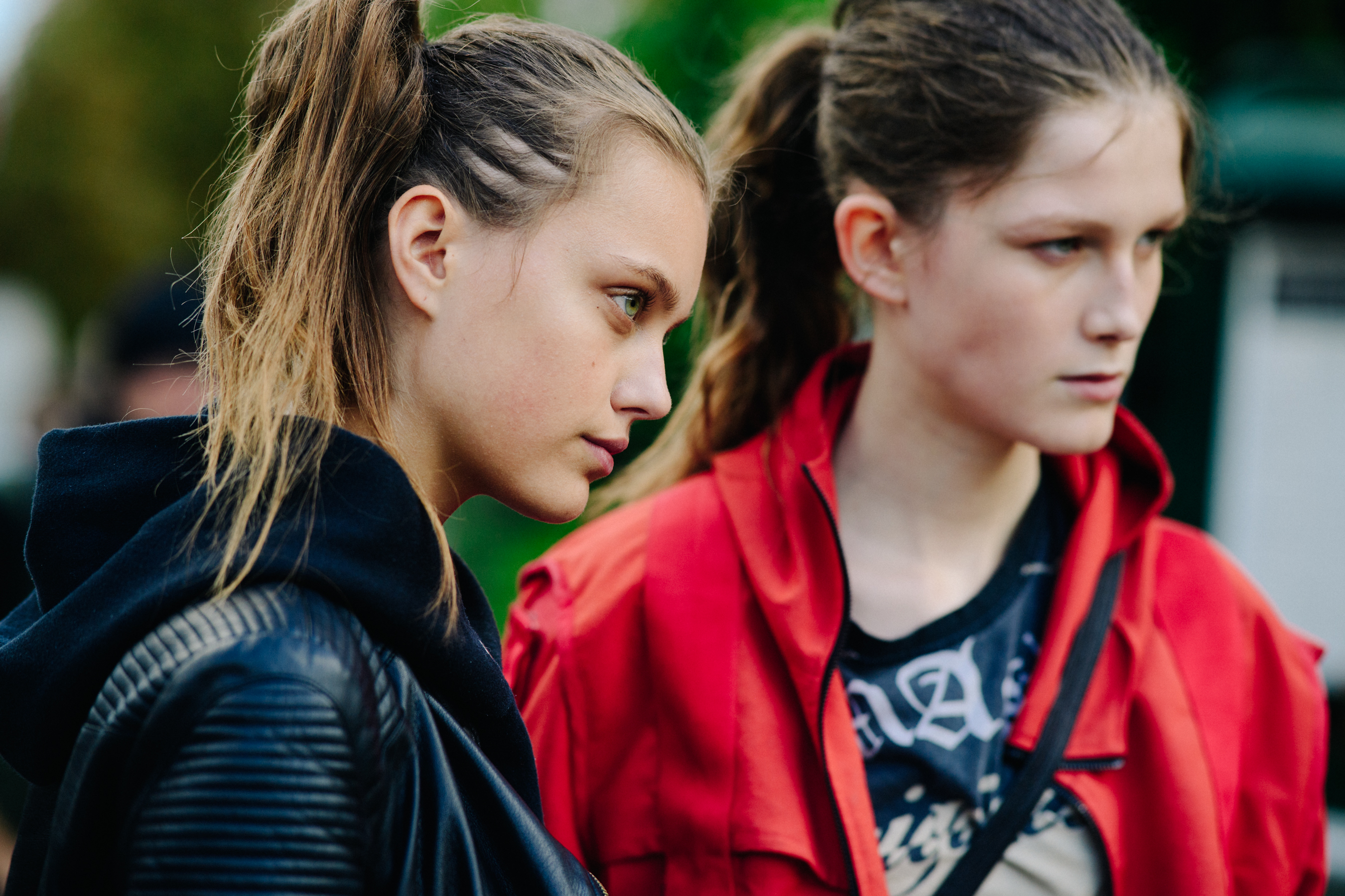 Two models after a show