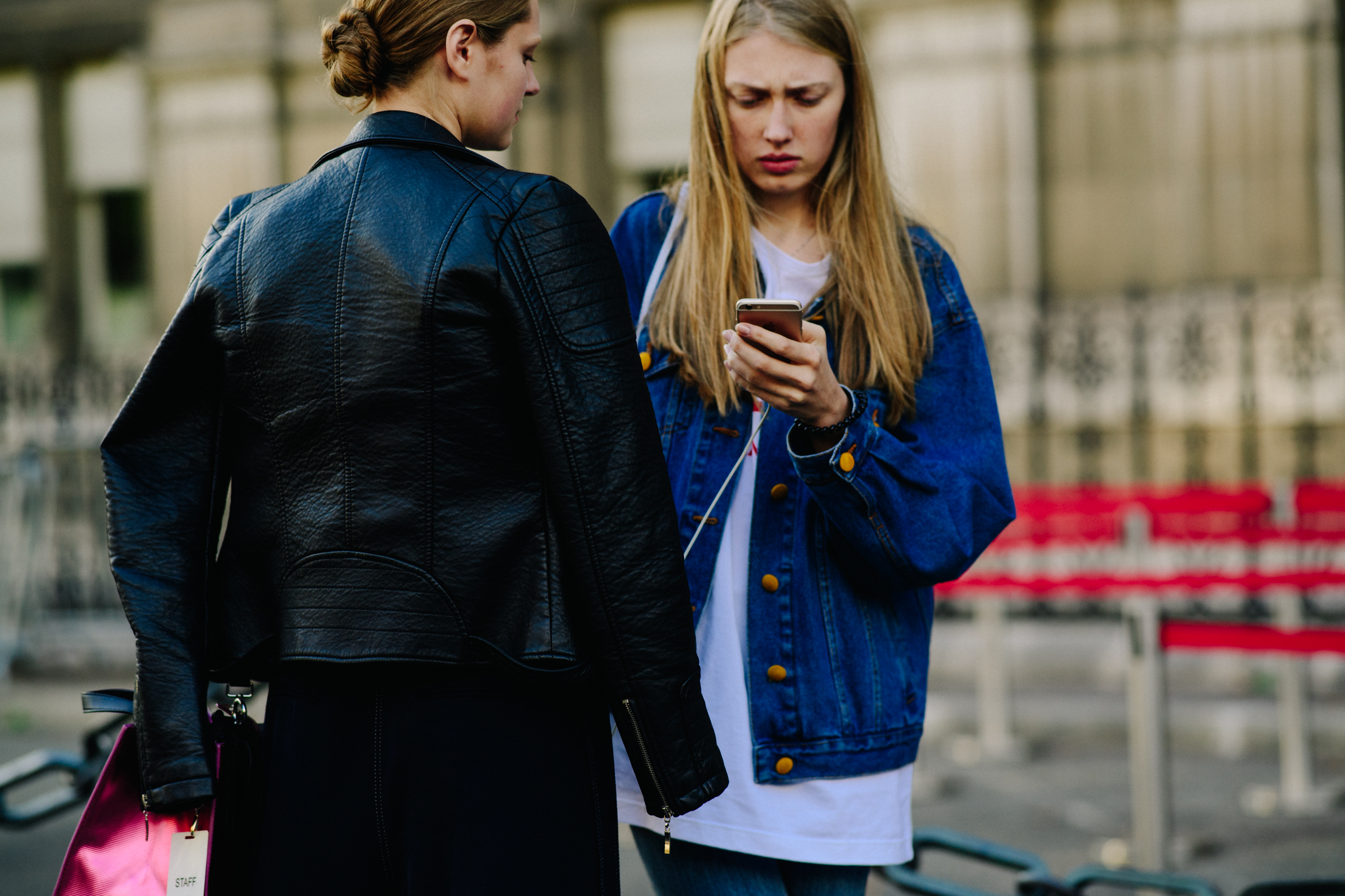 Two models after a show