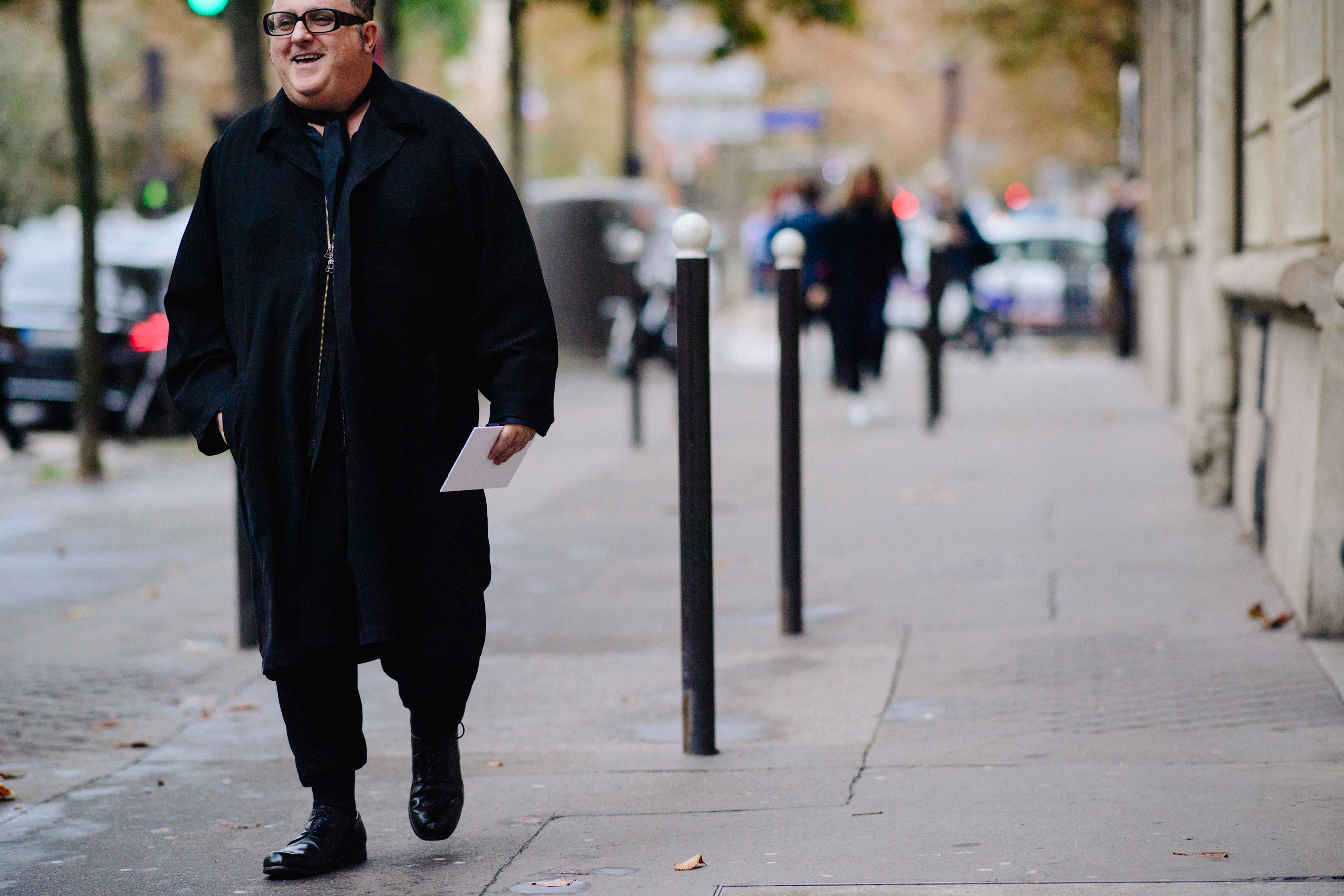 French designer wearing all black