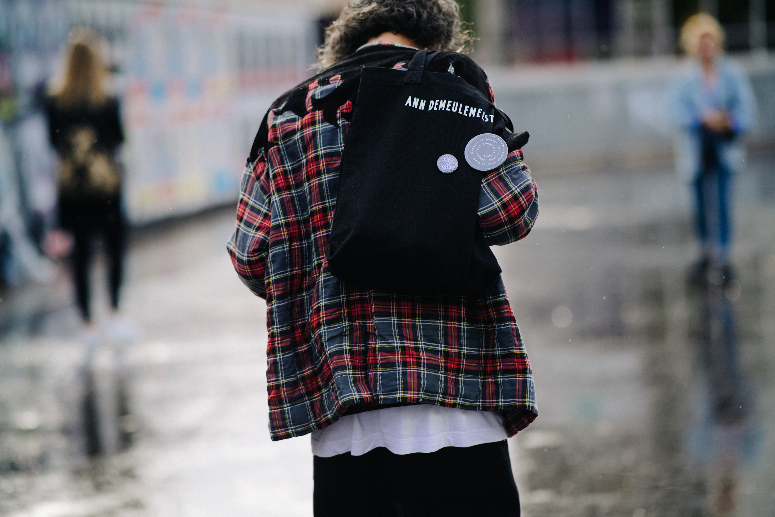 Man wearing tartan print shirt