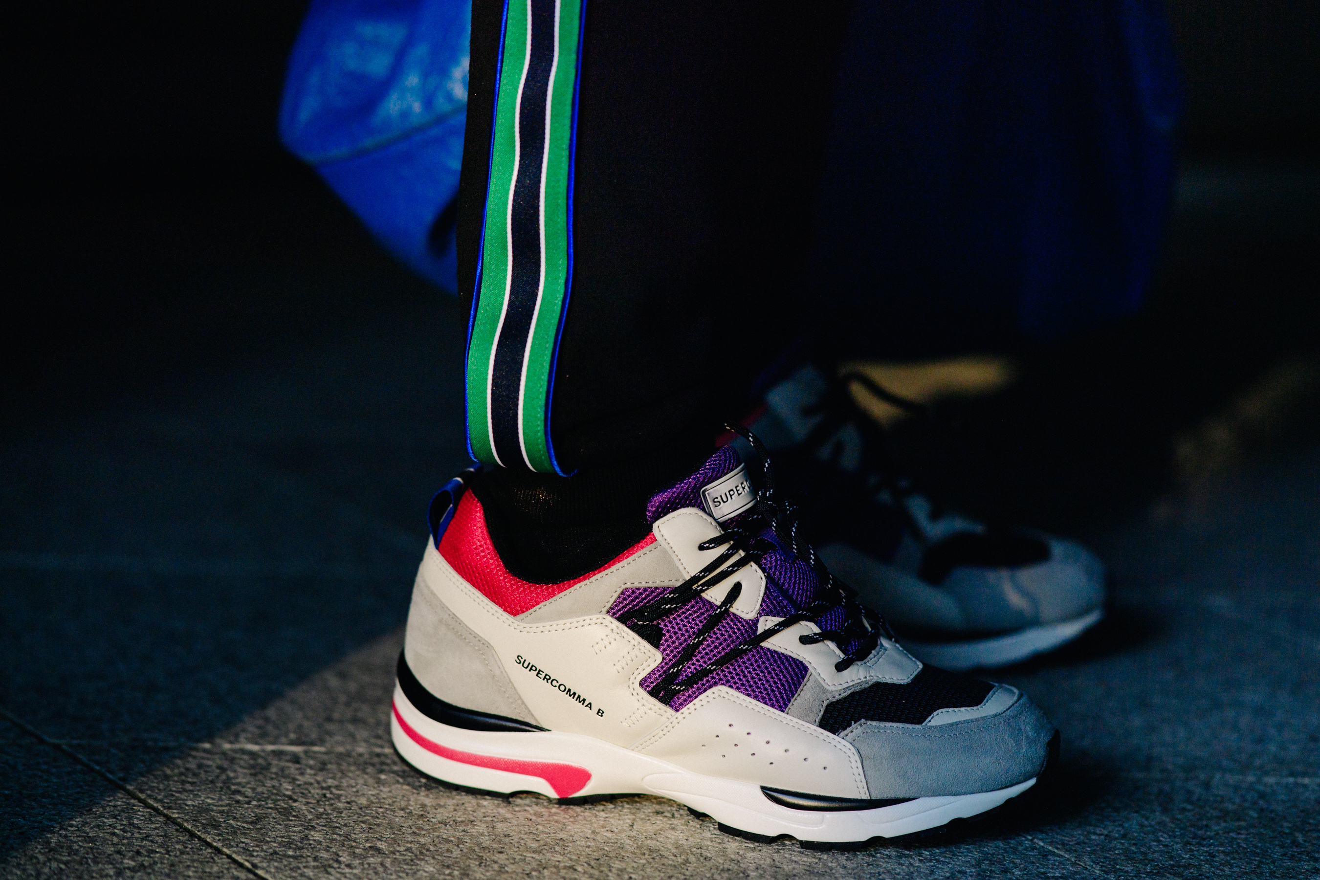 Closeup of chunky Supercomma B sneakers
