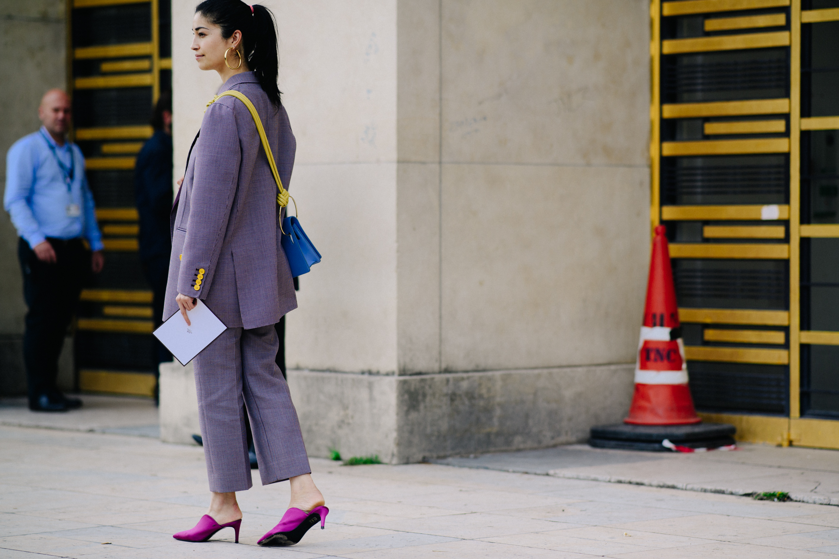Editor wearing purple suit