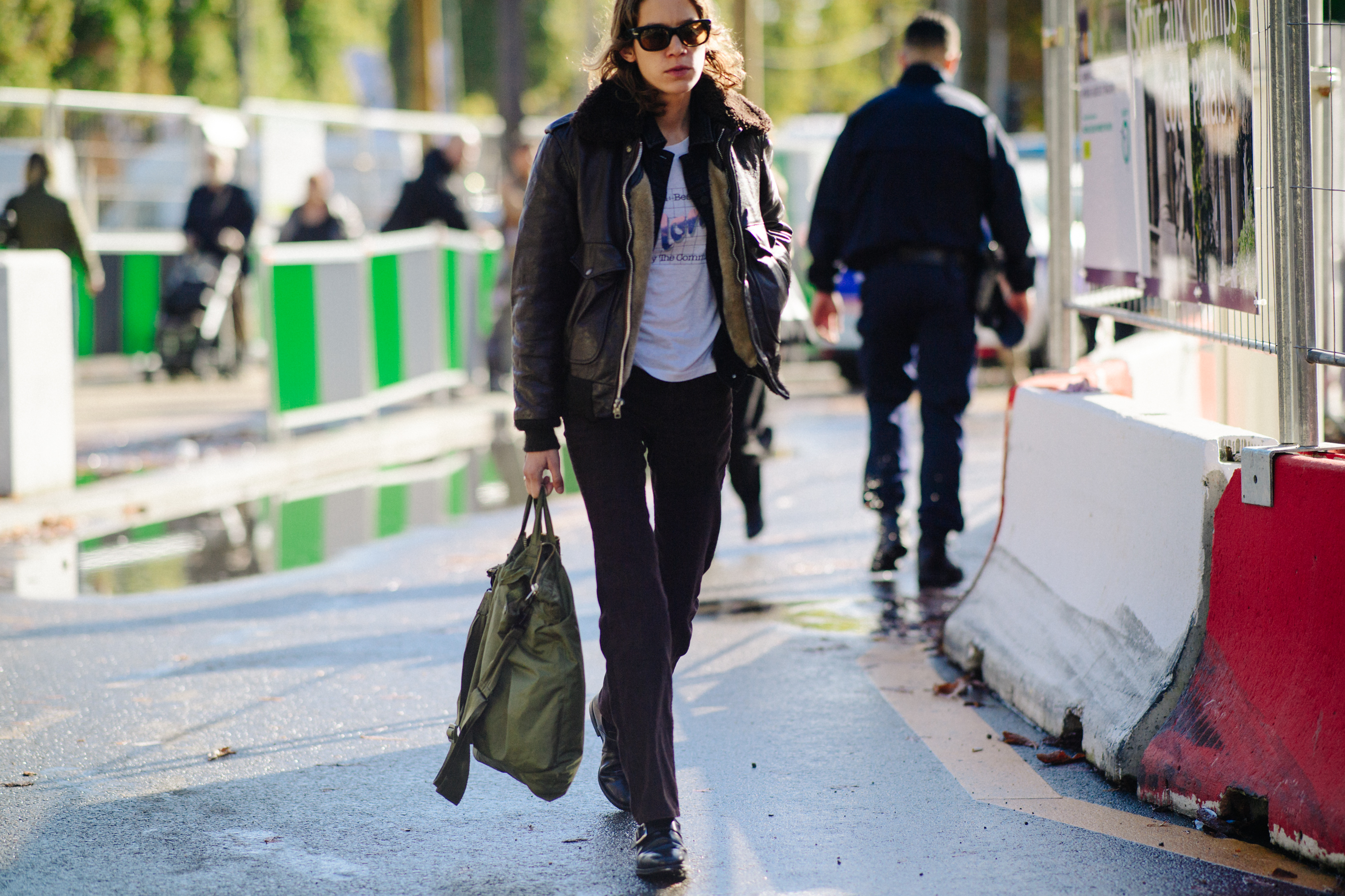 Woman wearing brown outfit