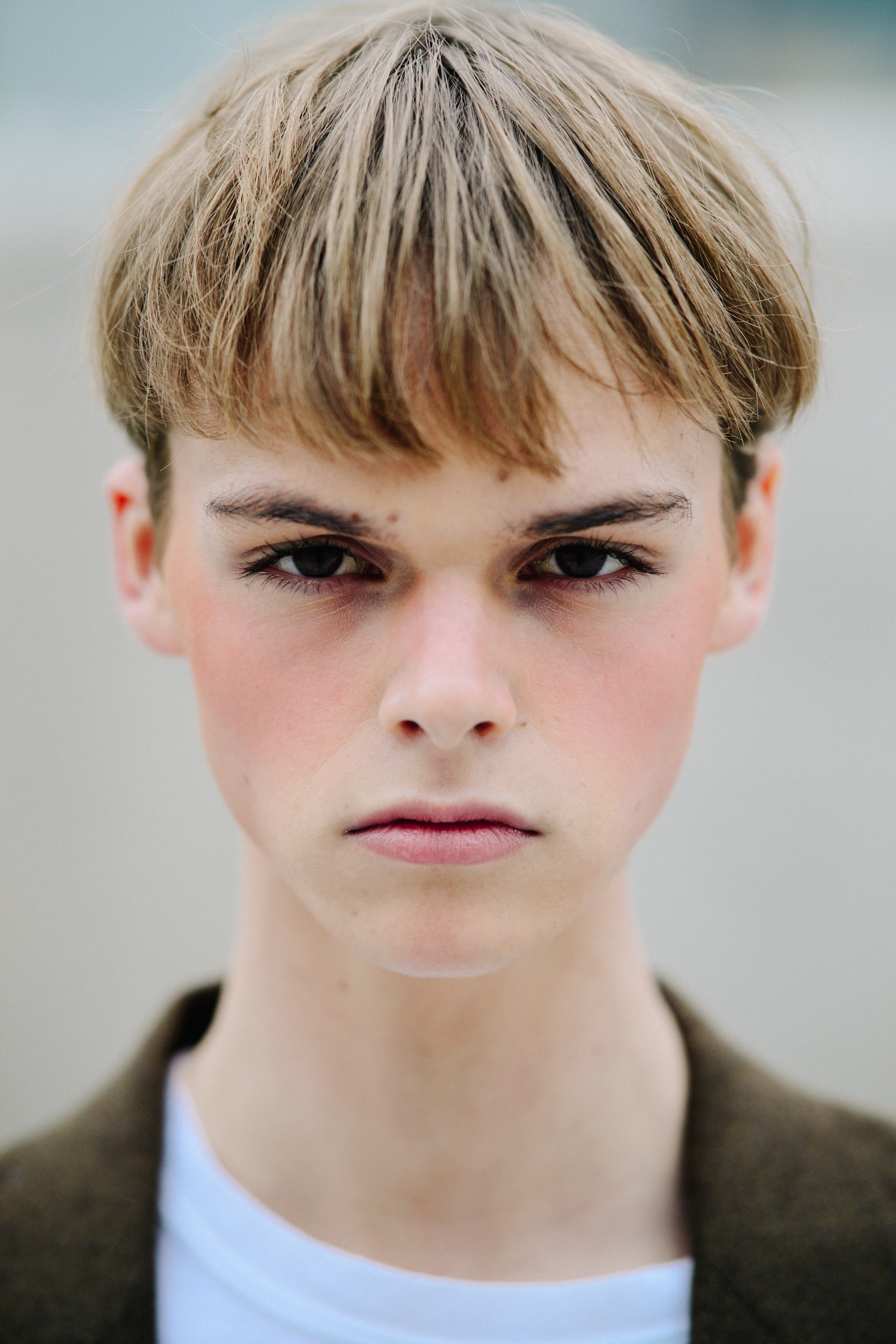 Portrait of model with blonde hair