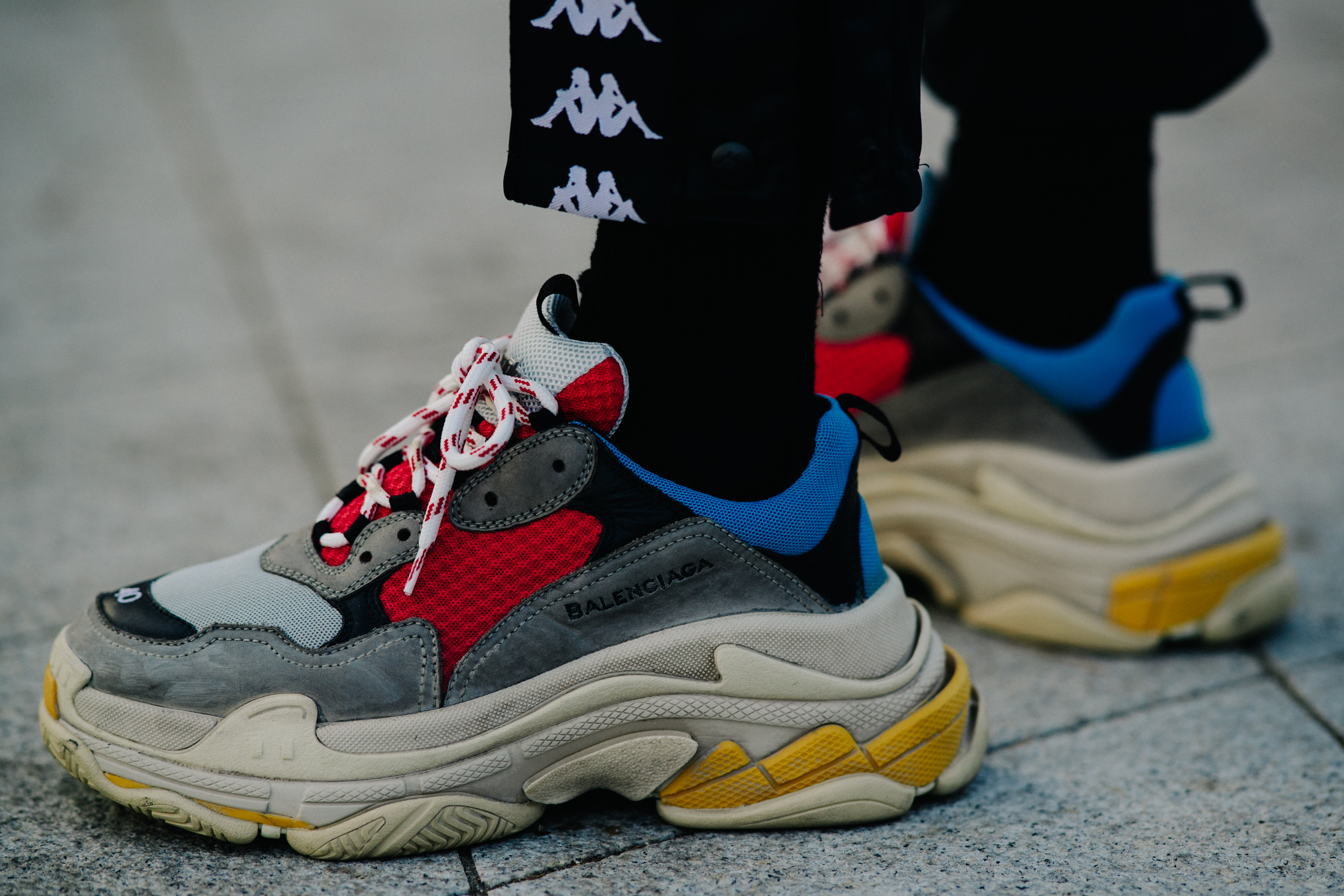 Closeup of chunky Balenciaga shoes