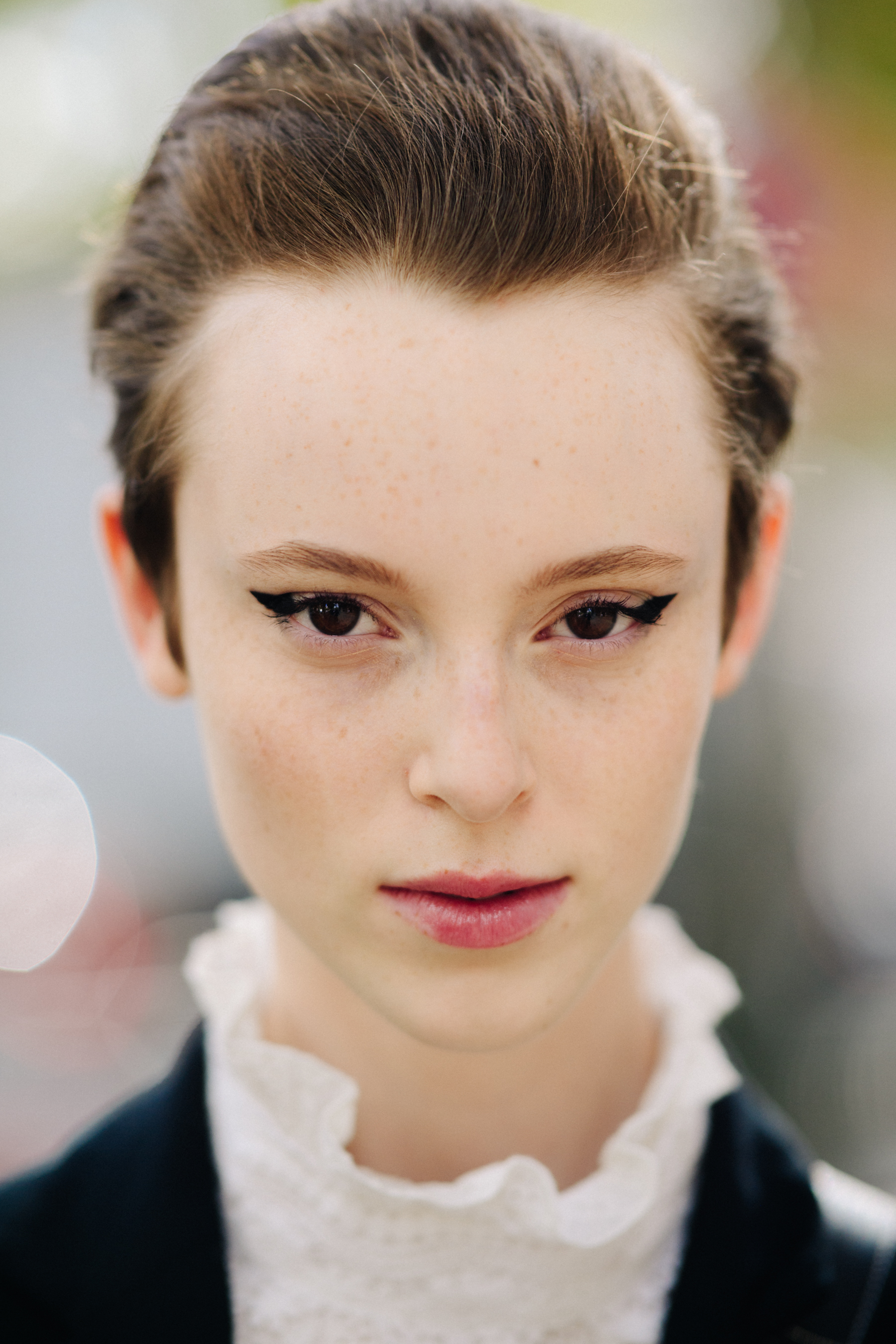Portrait of a model after a show