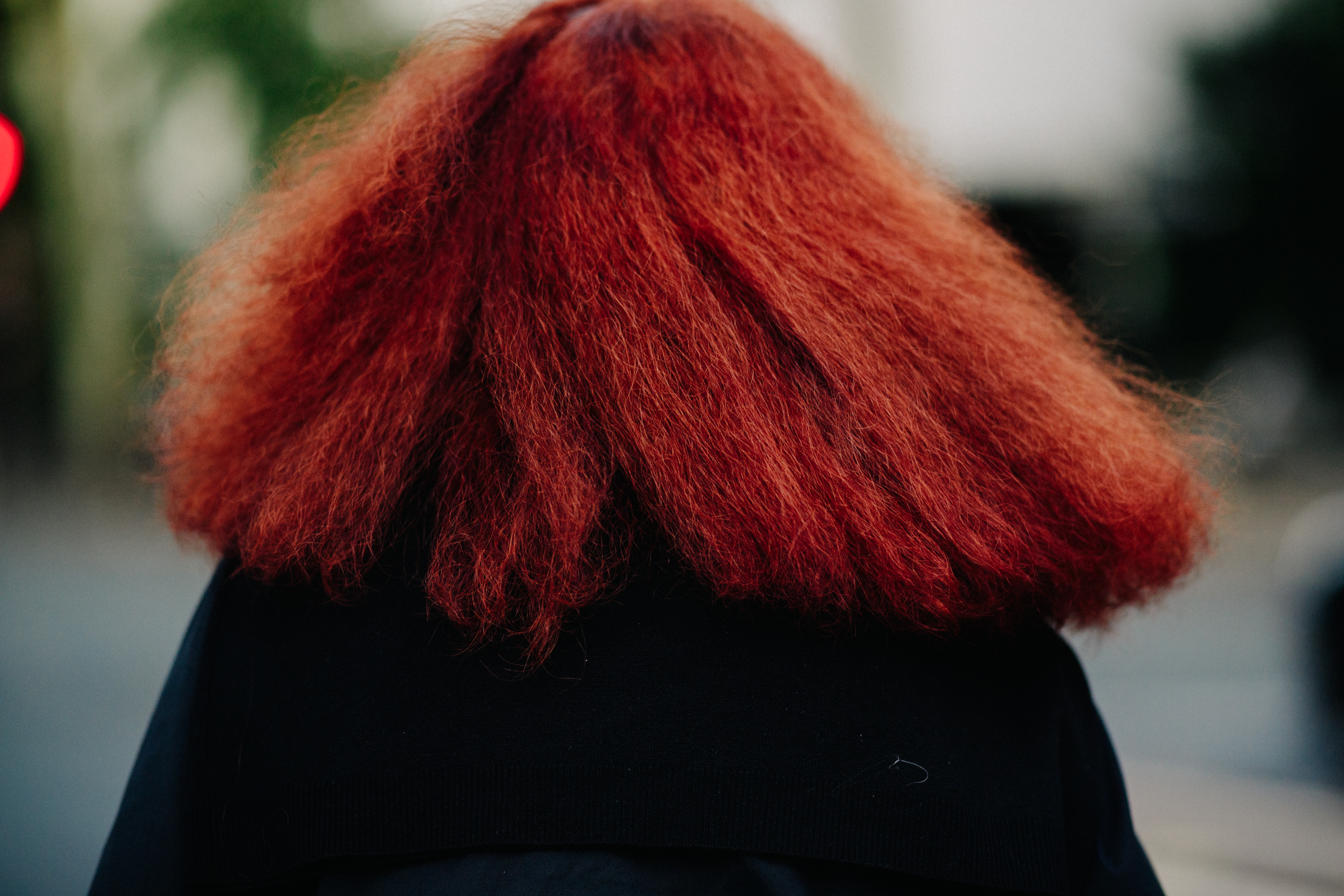 American stylist with red hair