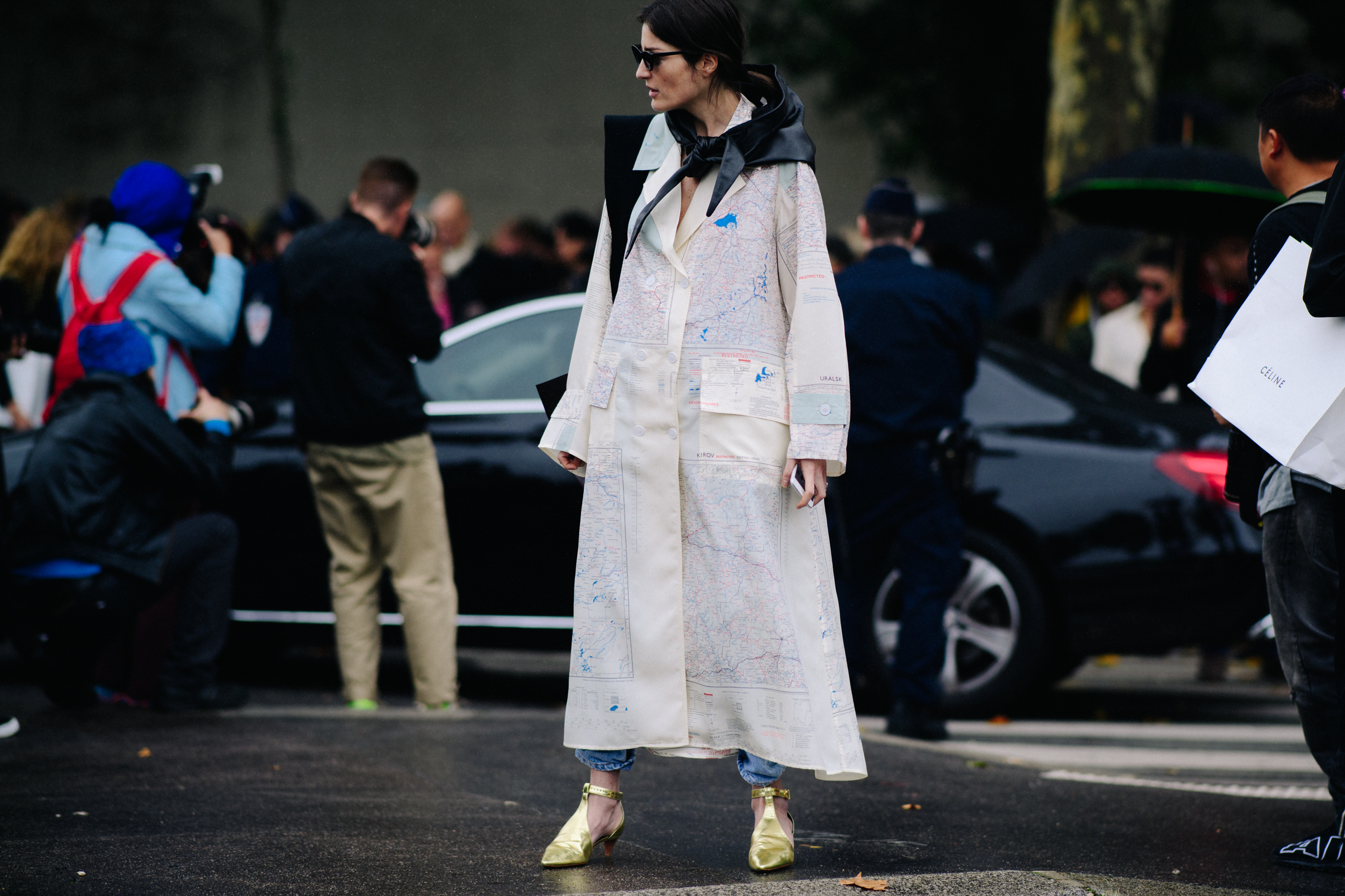 Russian woman wearing Celine total look
