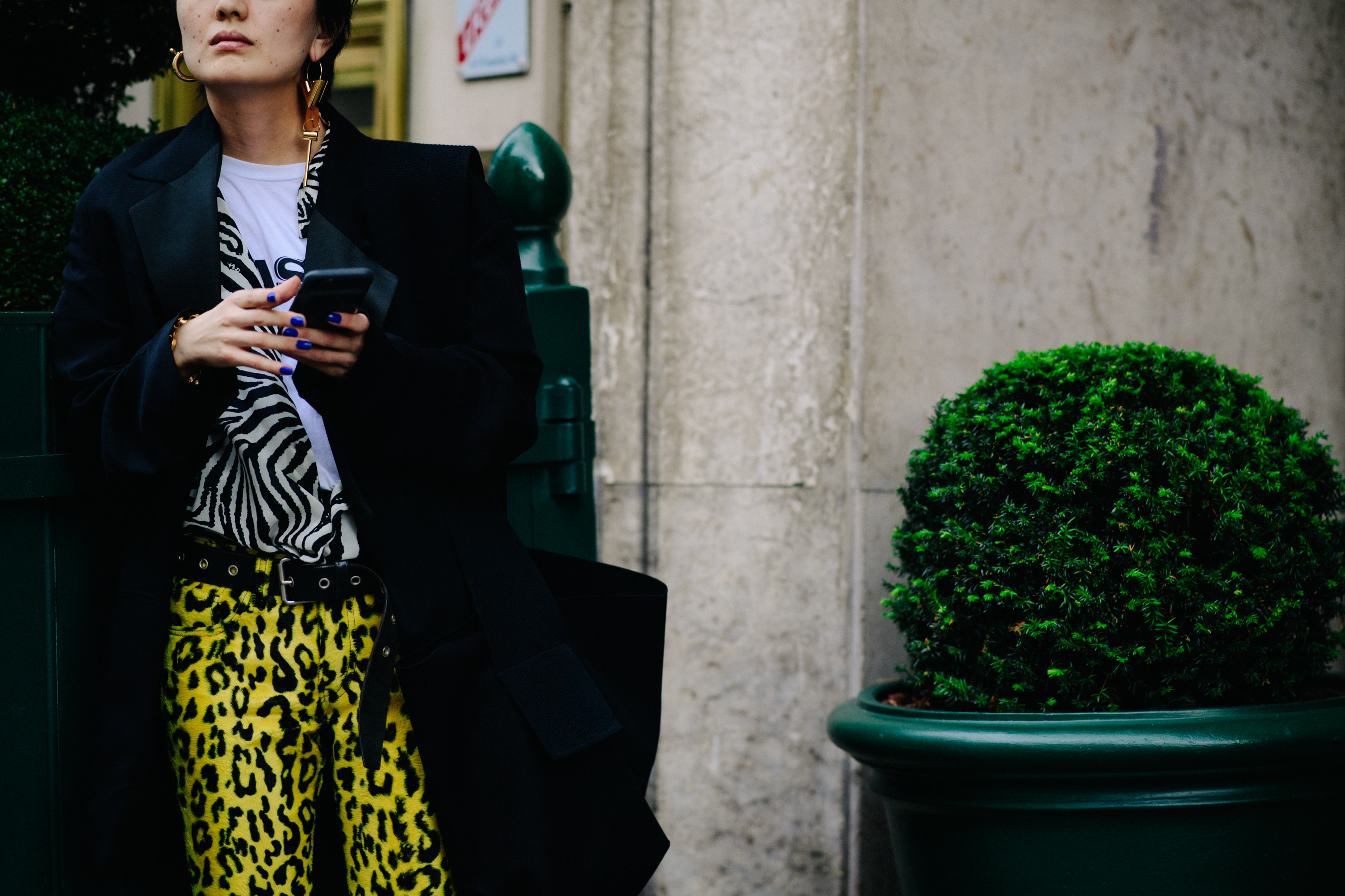 Woman wearing yellow pants