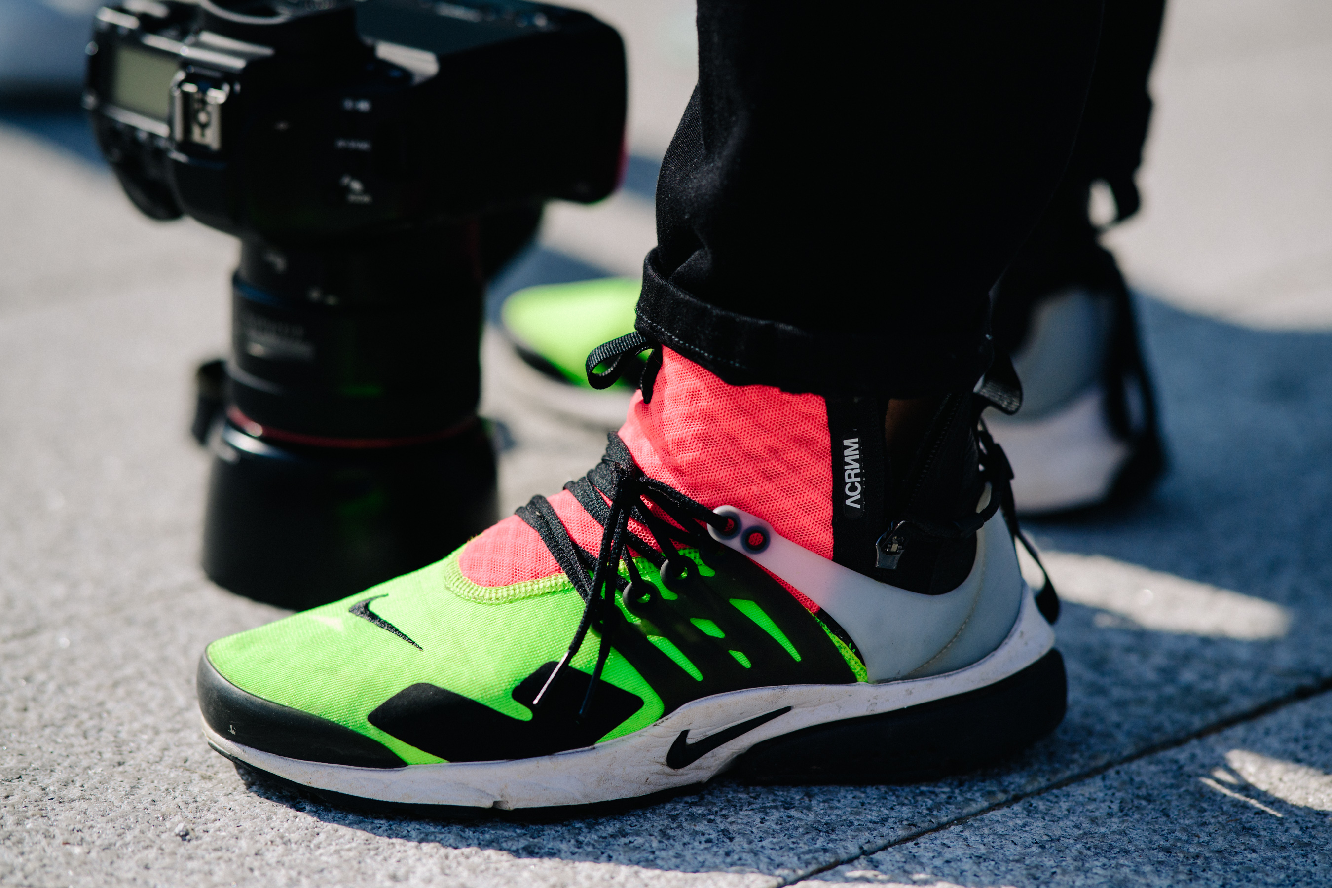 Closeup of Photographers Nike shoes