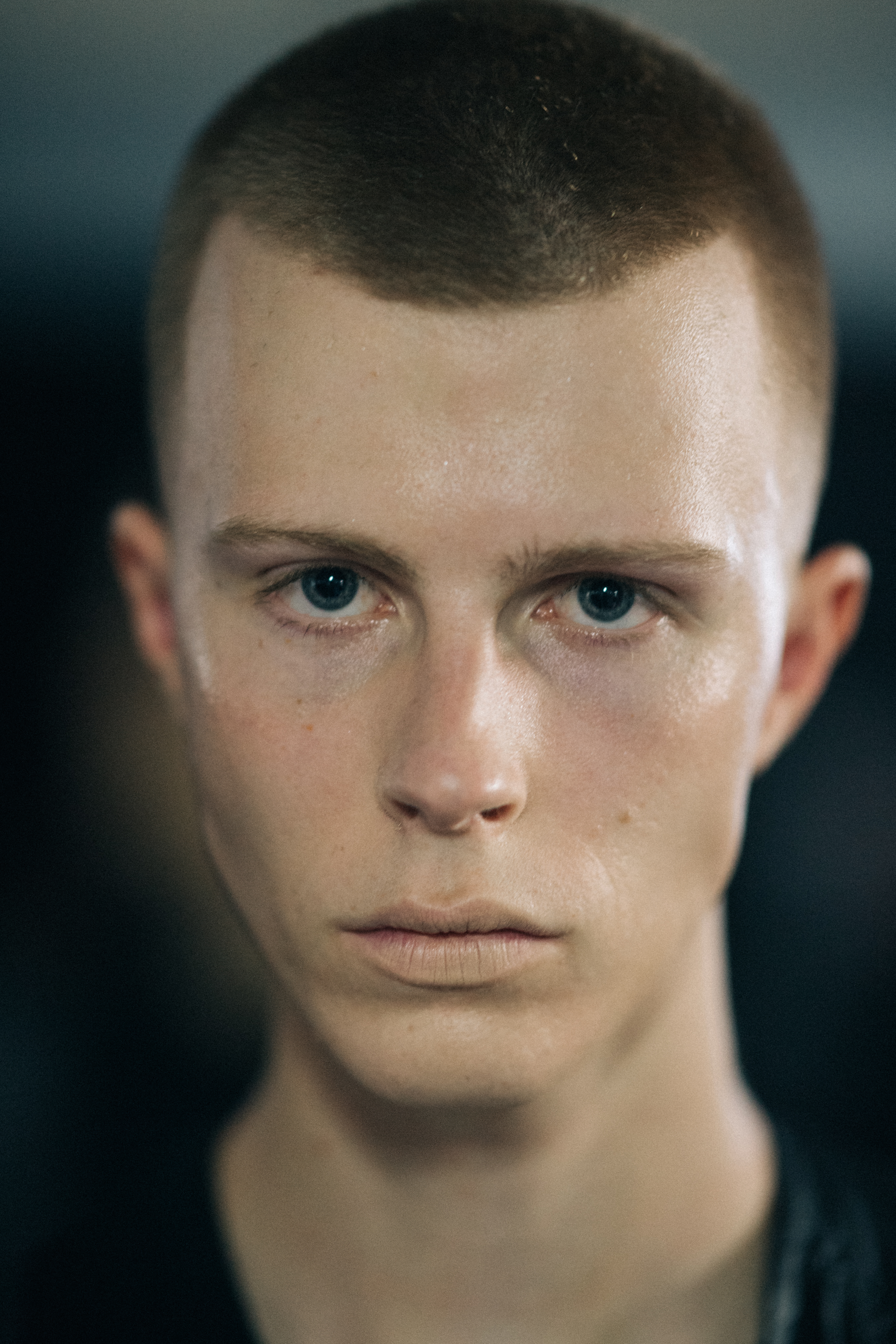 Portrait of model with blue eyes