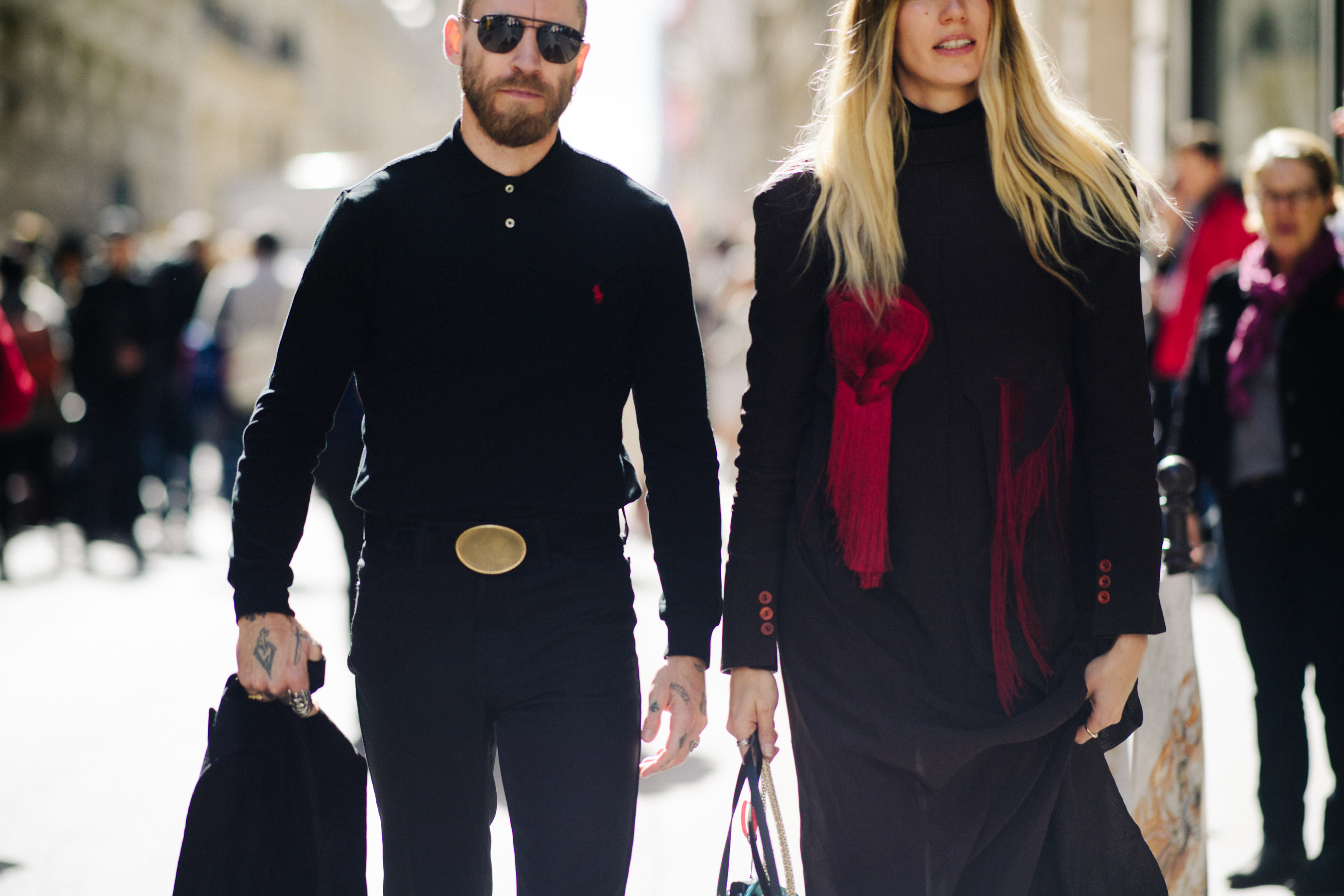 Buyer and style influencer wearing dark clothes