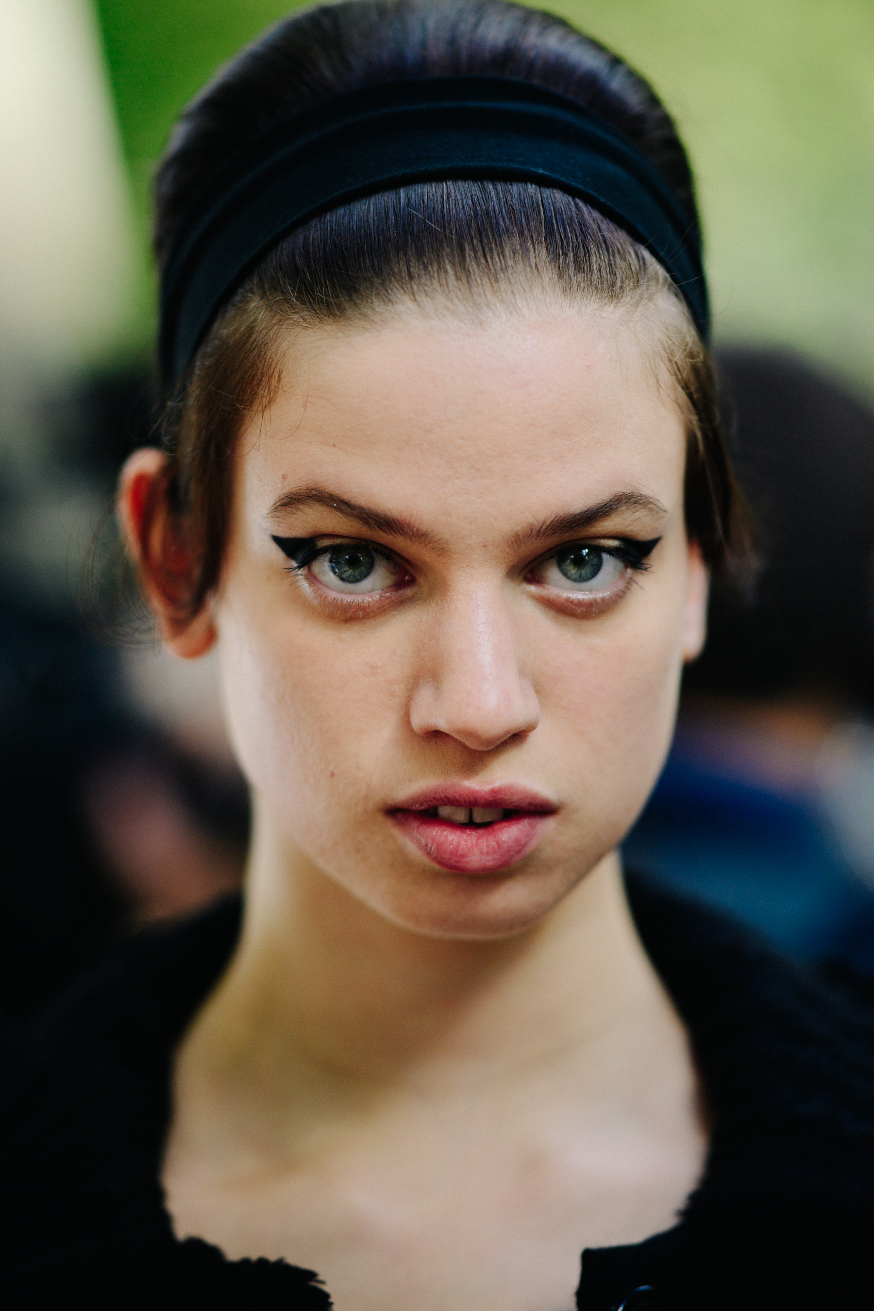 Portrait of a model after a show