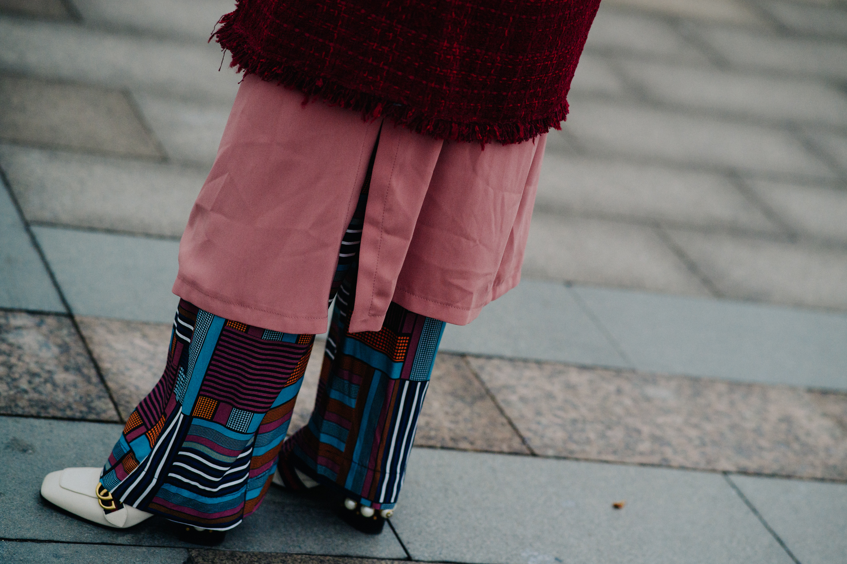 Closeup of Gucci shoes