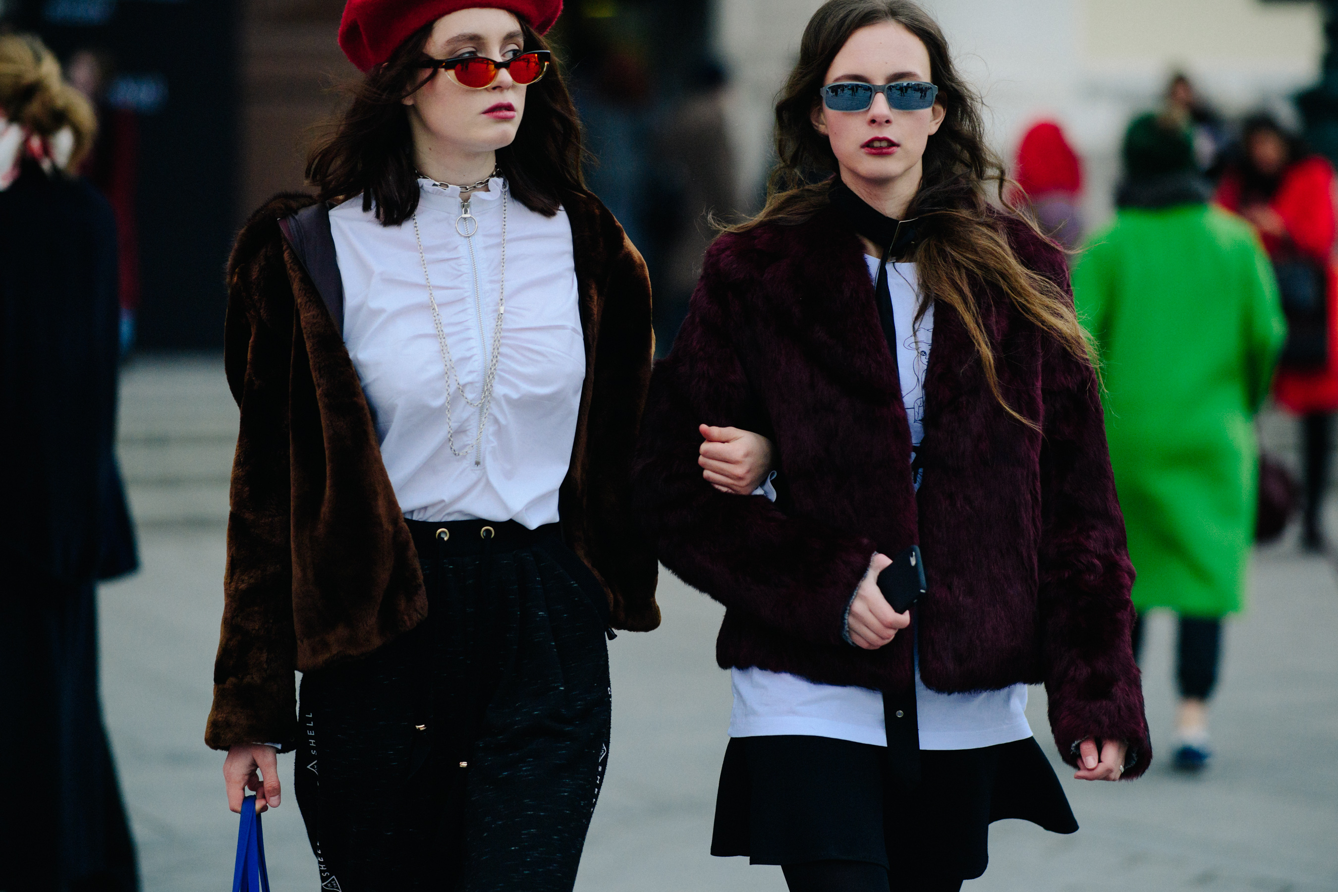 Two women in fur jackets