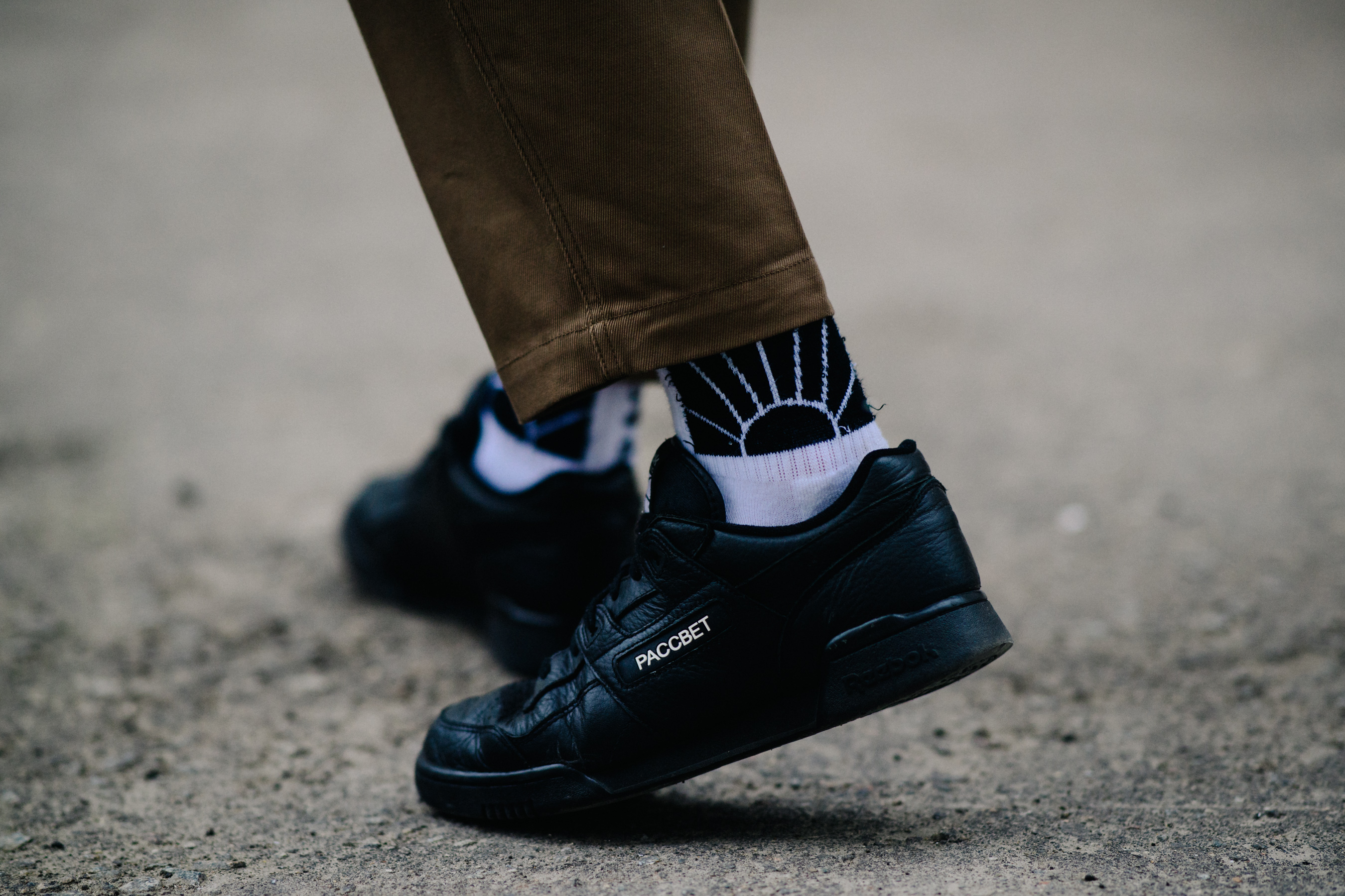 Closeup of Reebok shoes