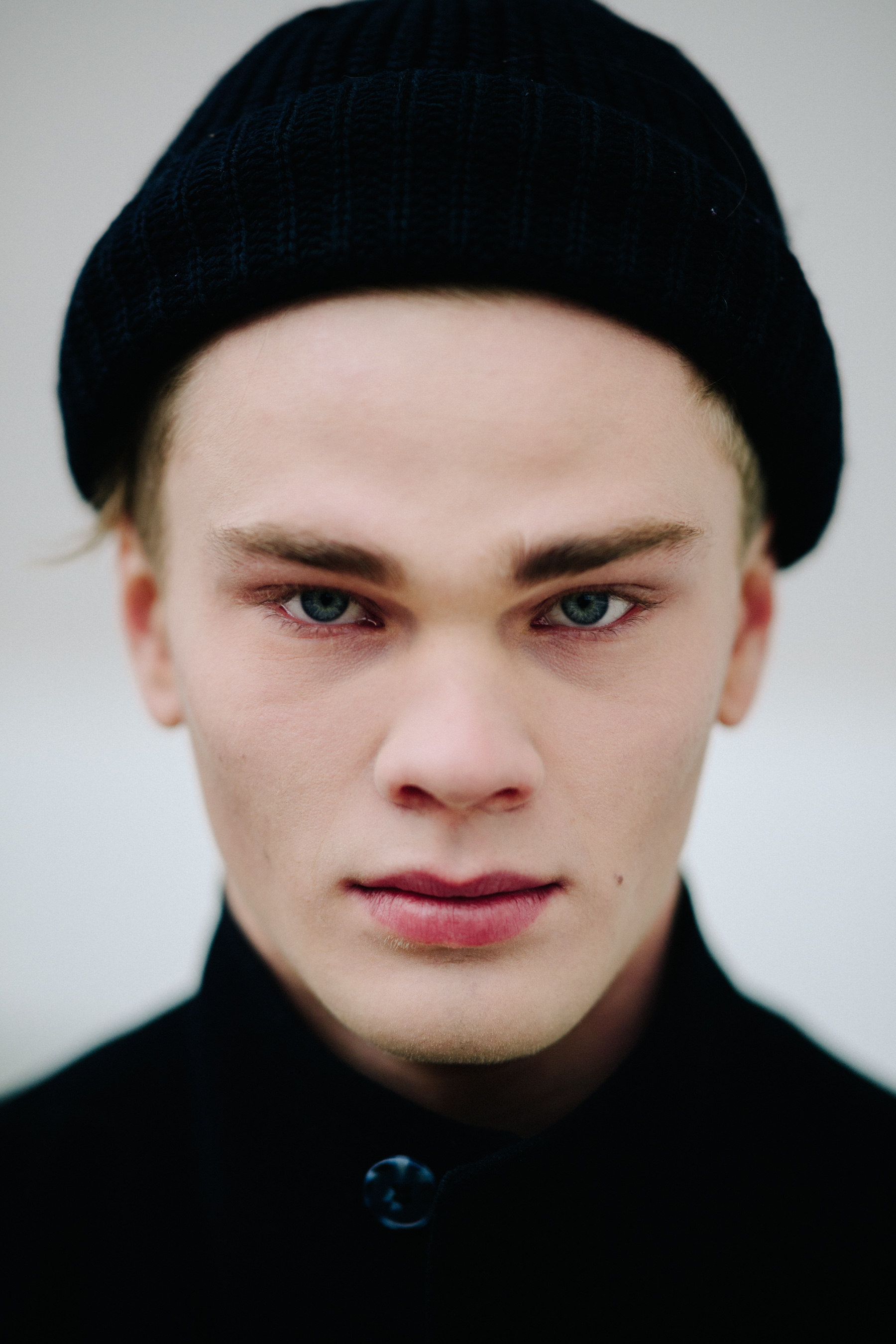 Portrait of model with blue eyes