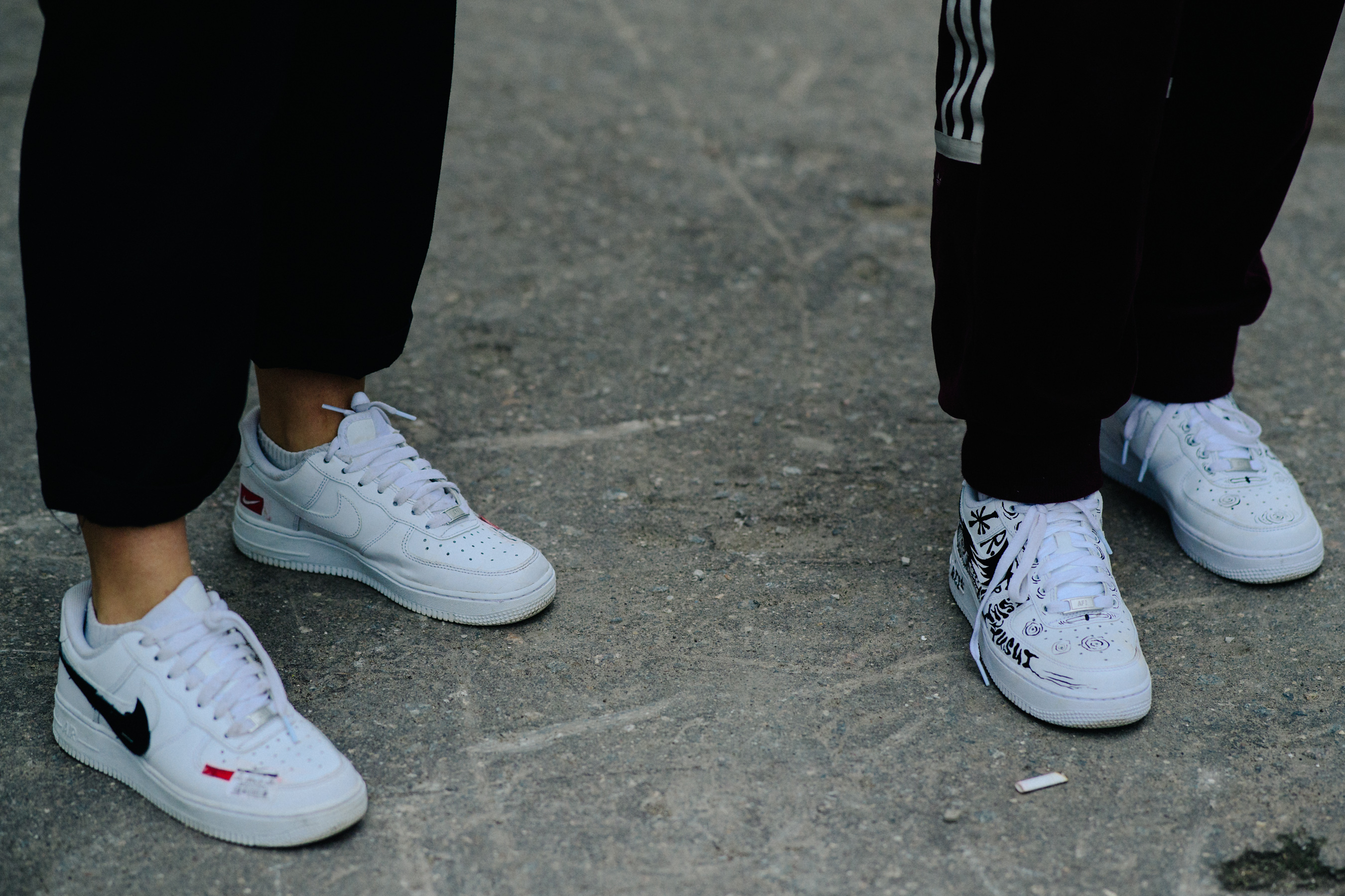Closeup on Nike sneakers