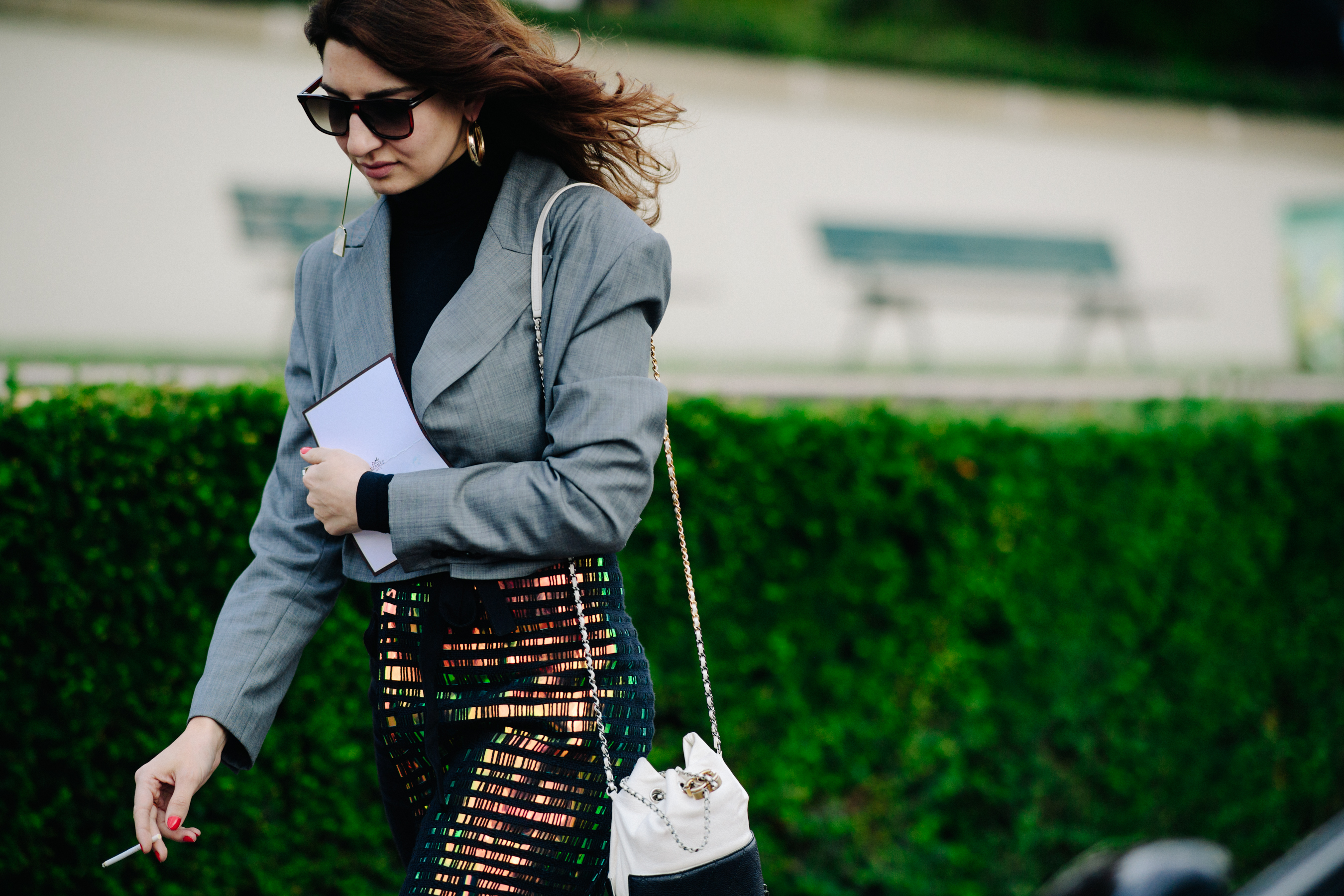 Russian editor wearing grey blazer