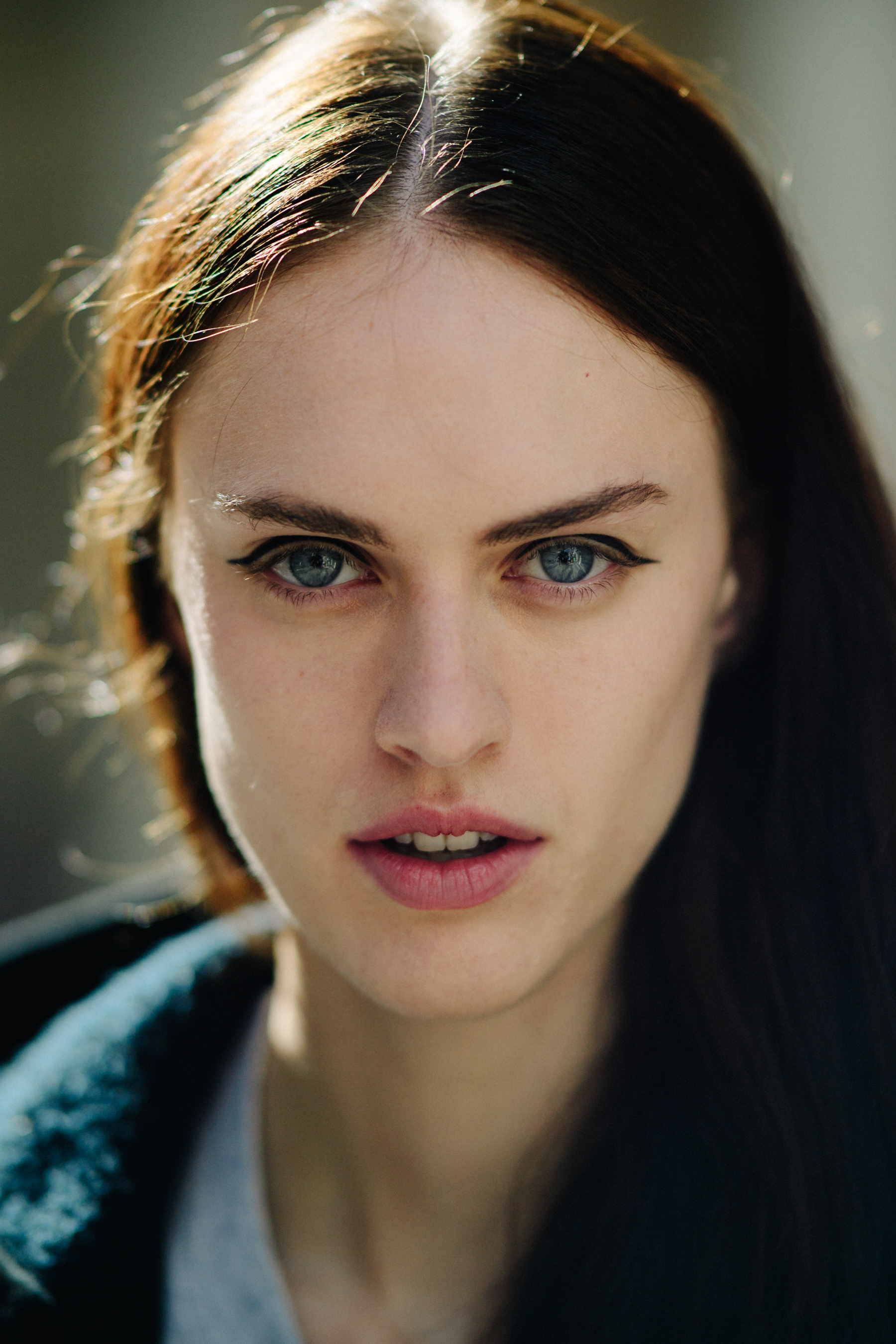 Portrait of a model with long hair