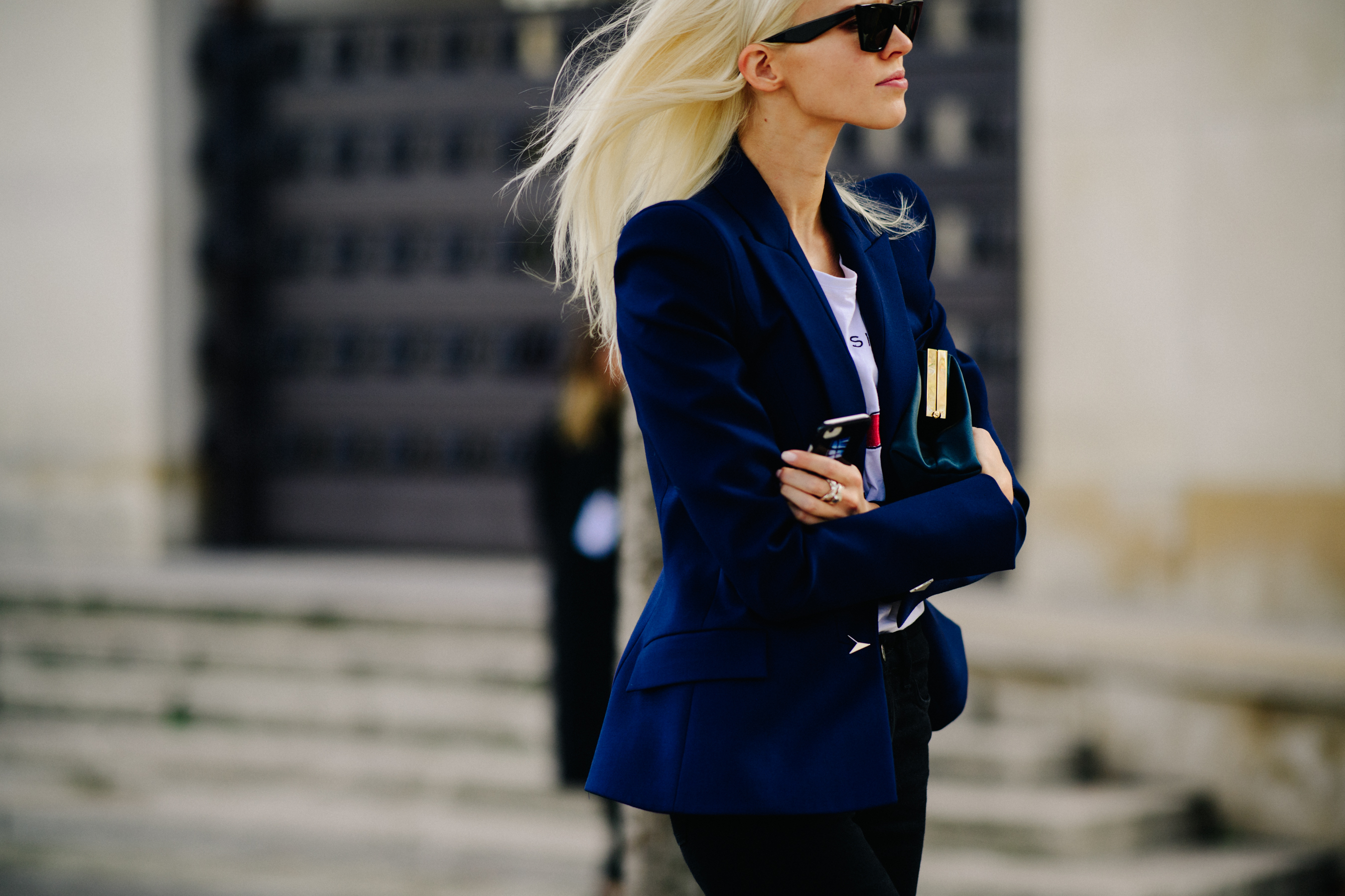 Russian top model with long blonde hair