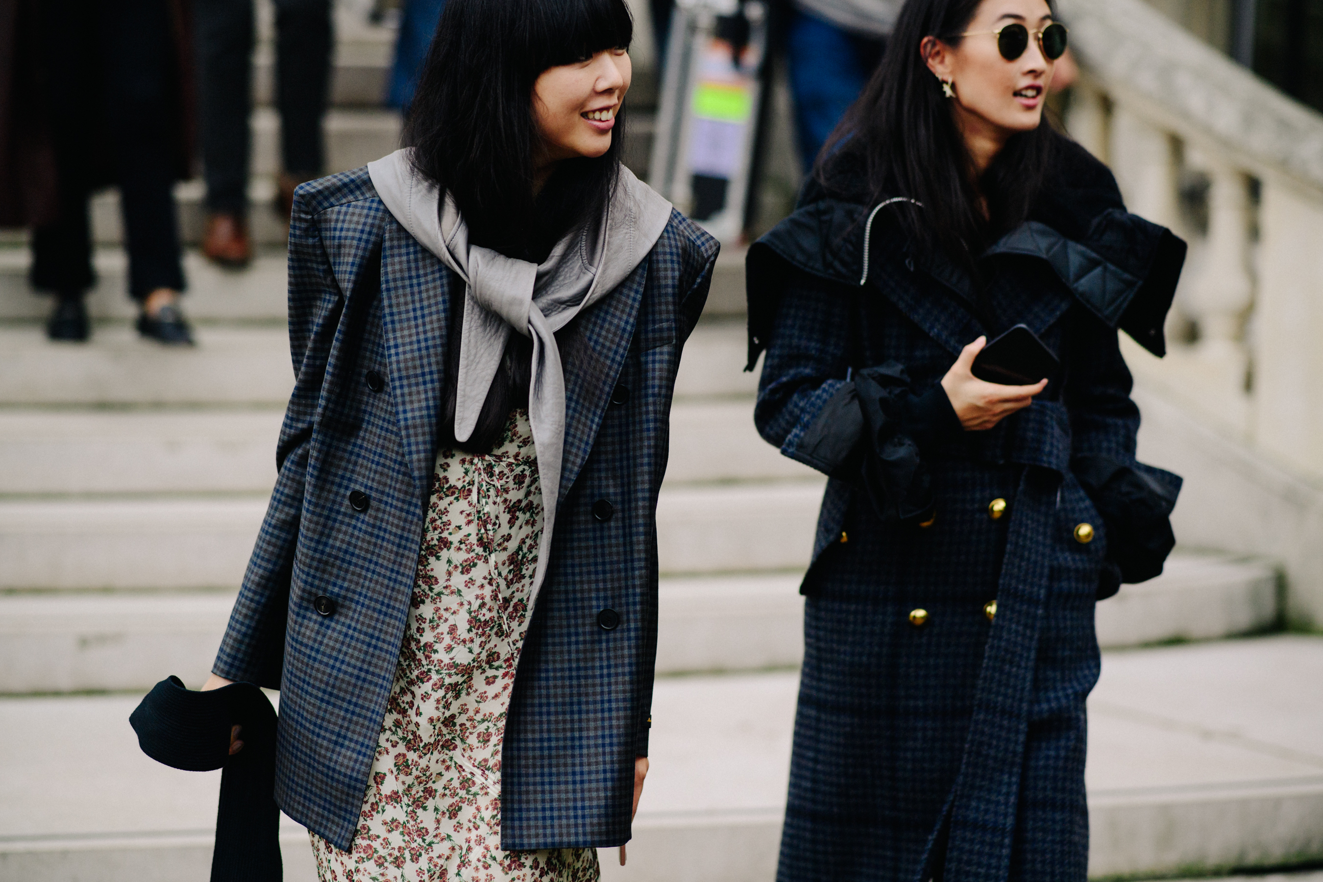 Two blogger swearing Sacai coats