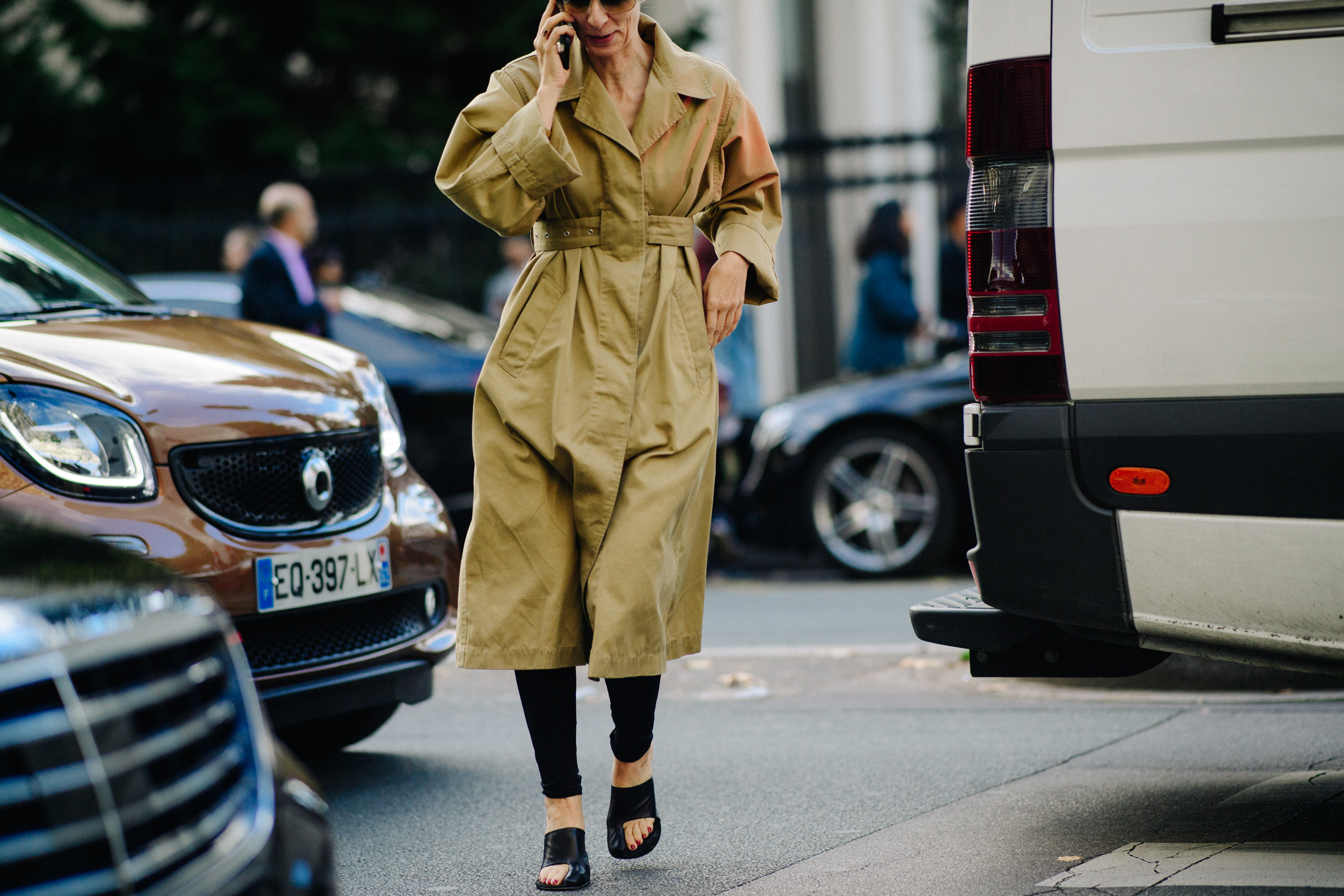 Woman wearing beige outfit