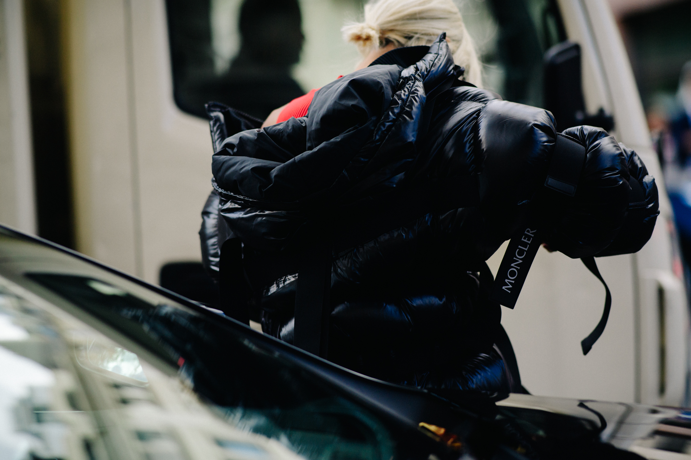 Blogger wearing Craig Green and Moncler jacket