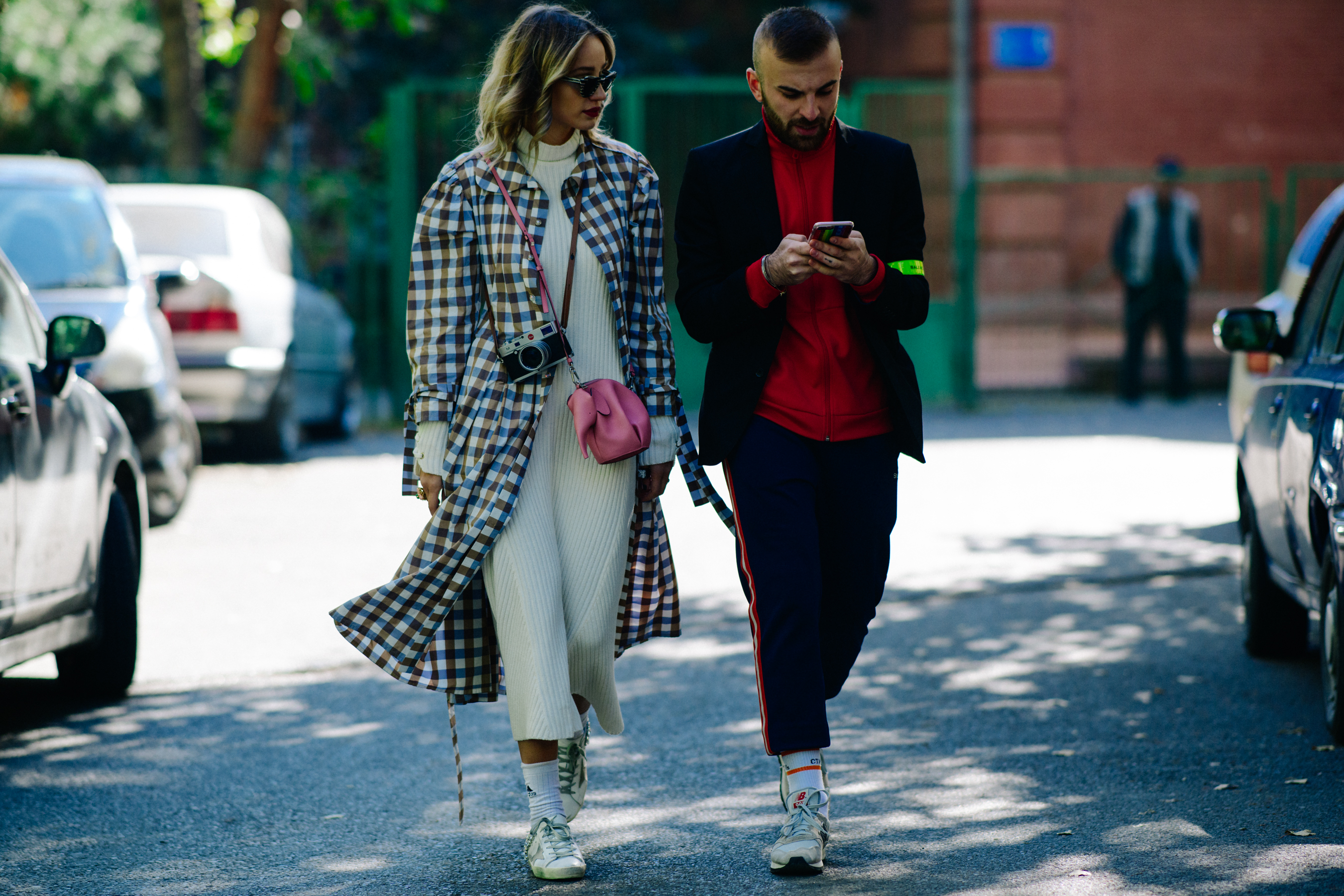 Couple wearing white sneakers