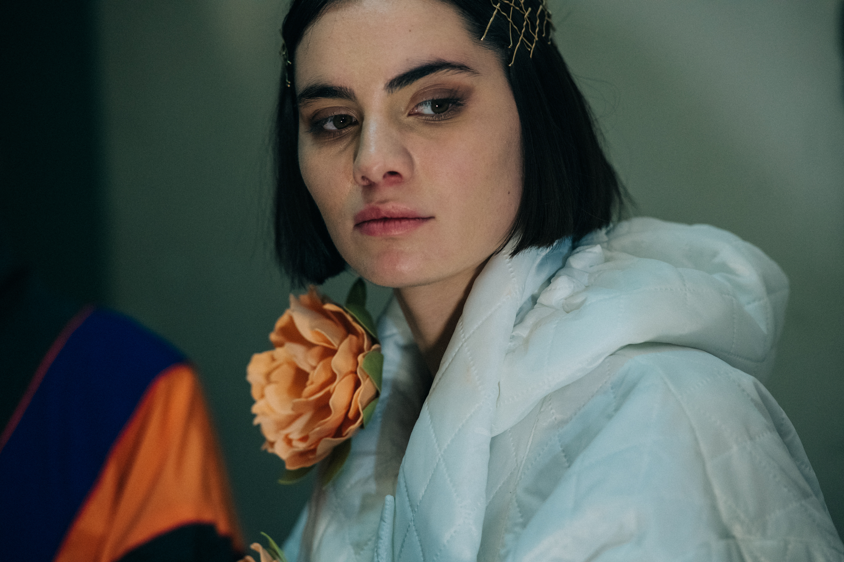 Model Mariam Budaghashvili before the show