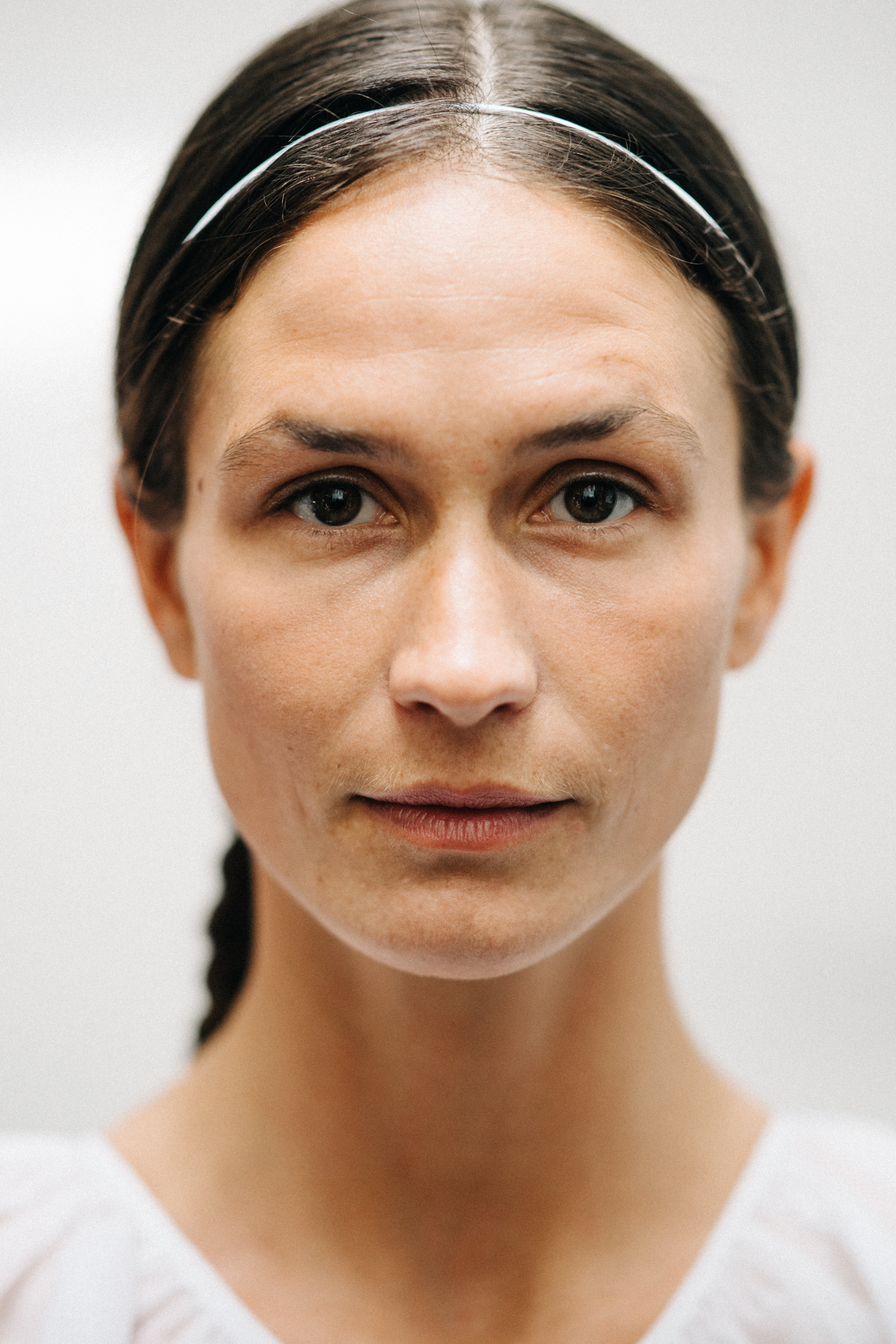 Portrait of a model with braided hair