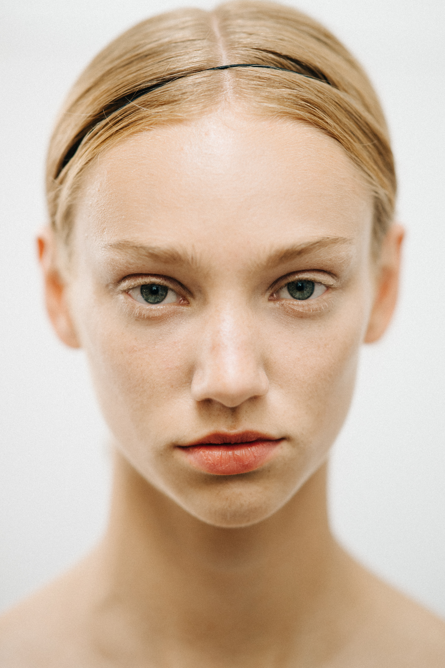 Portrait of a model with braided hair