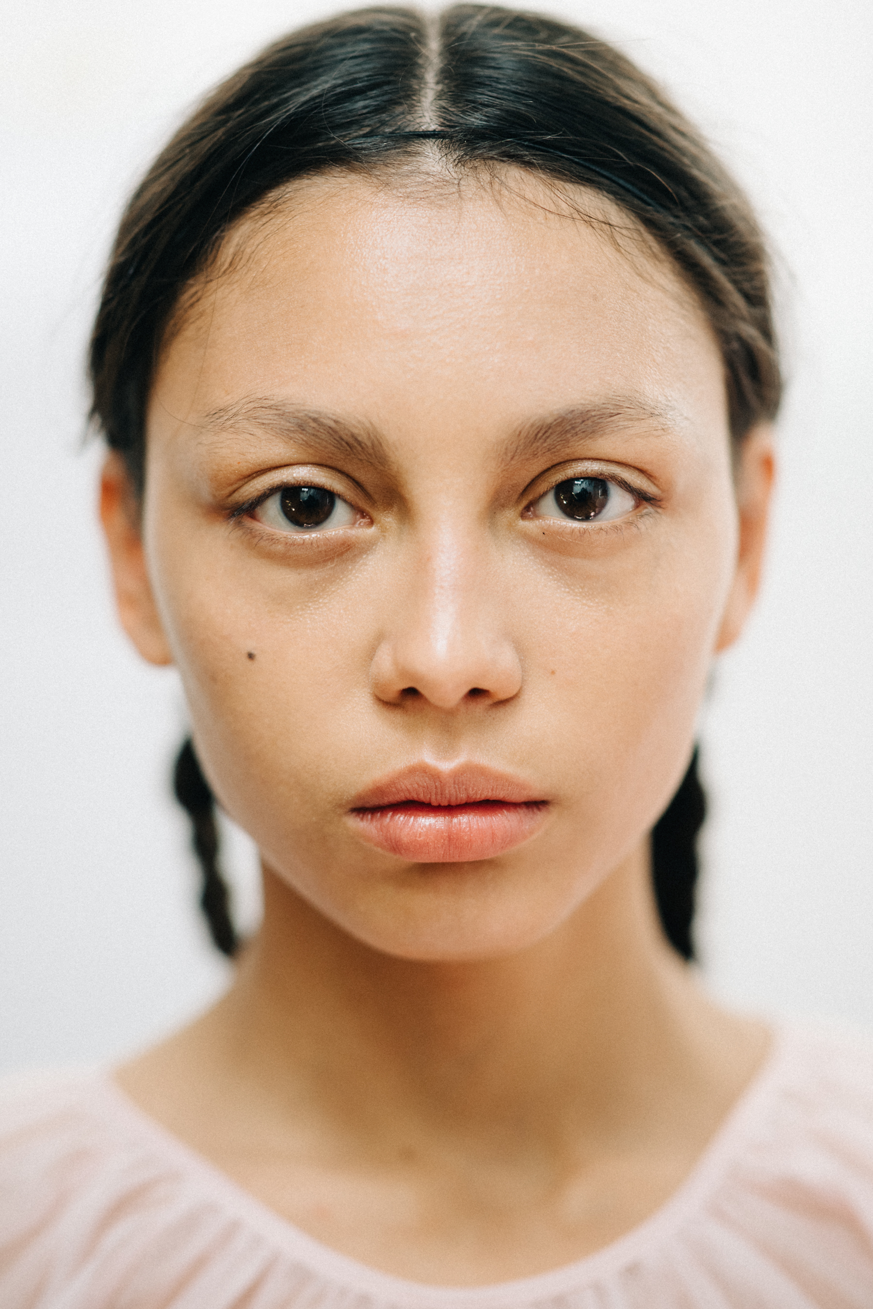 Portrait of a model with braided hair