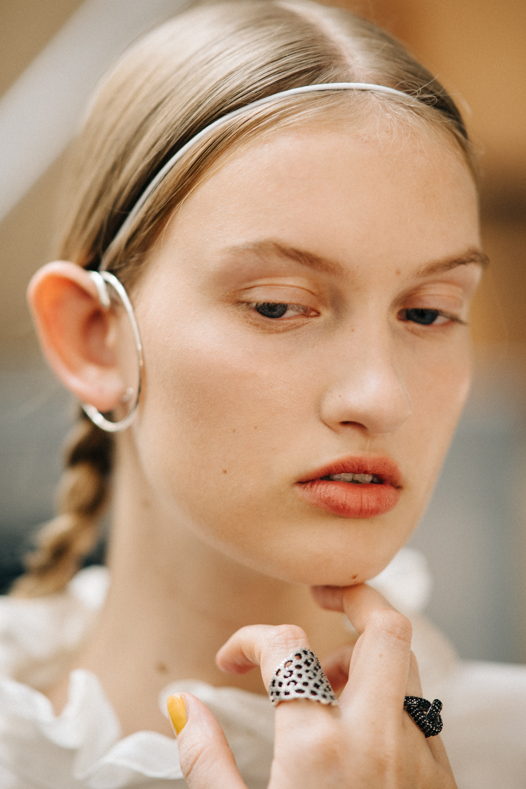 Portrait of a model with braided hair