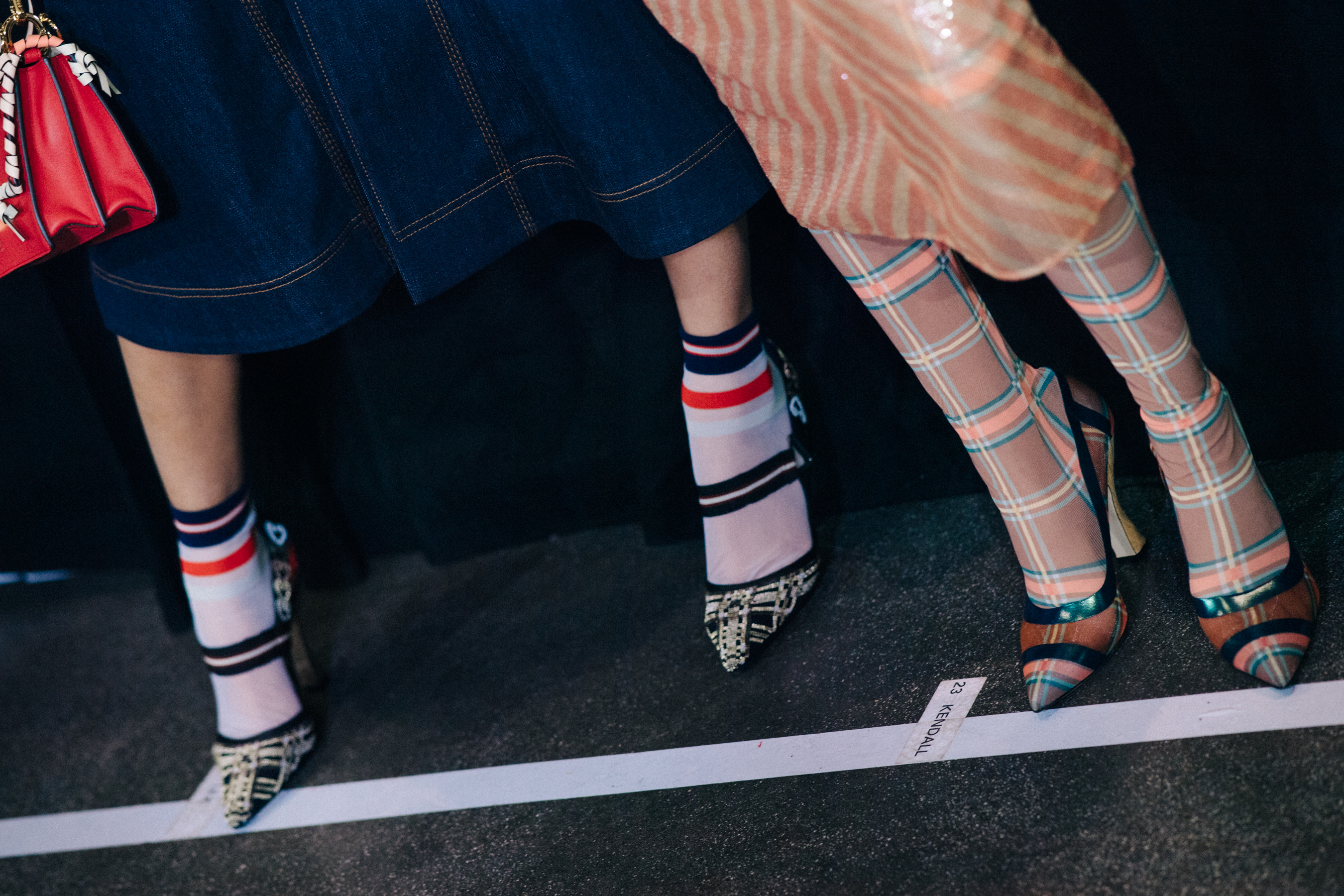 Closeup of Fendi shoes