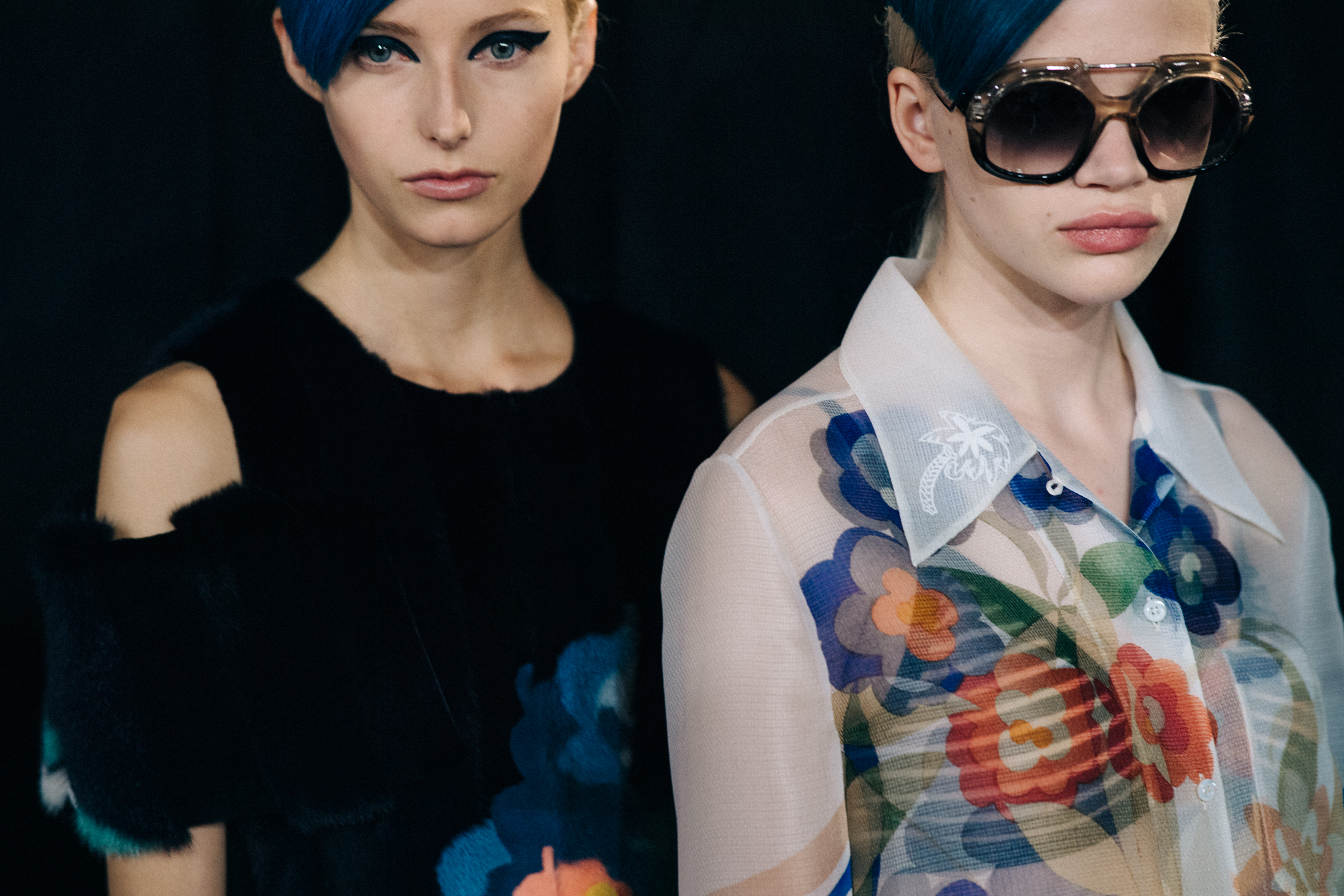 Two models backstage in Fendi outfit