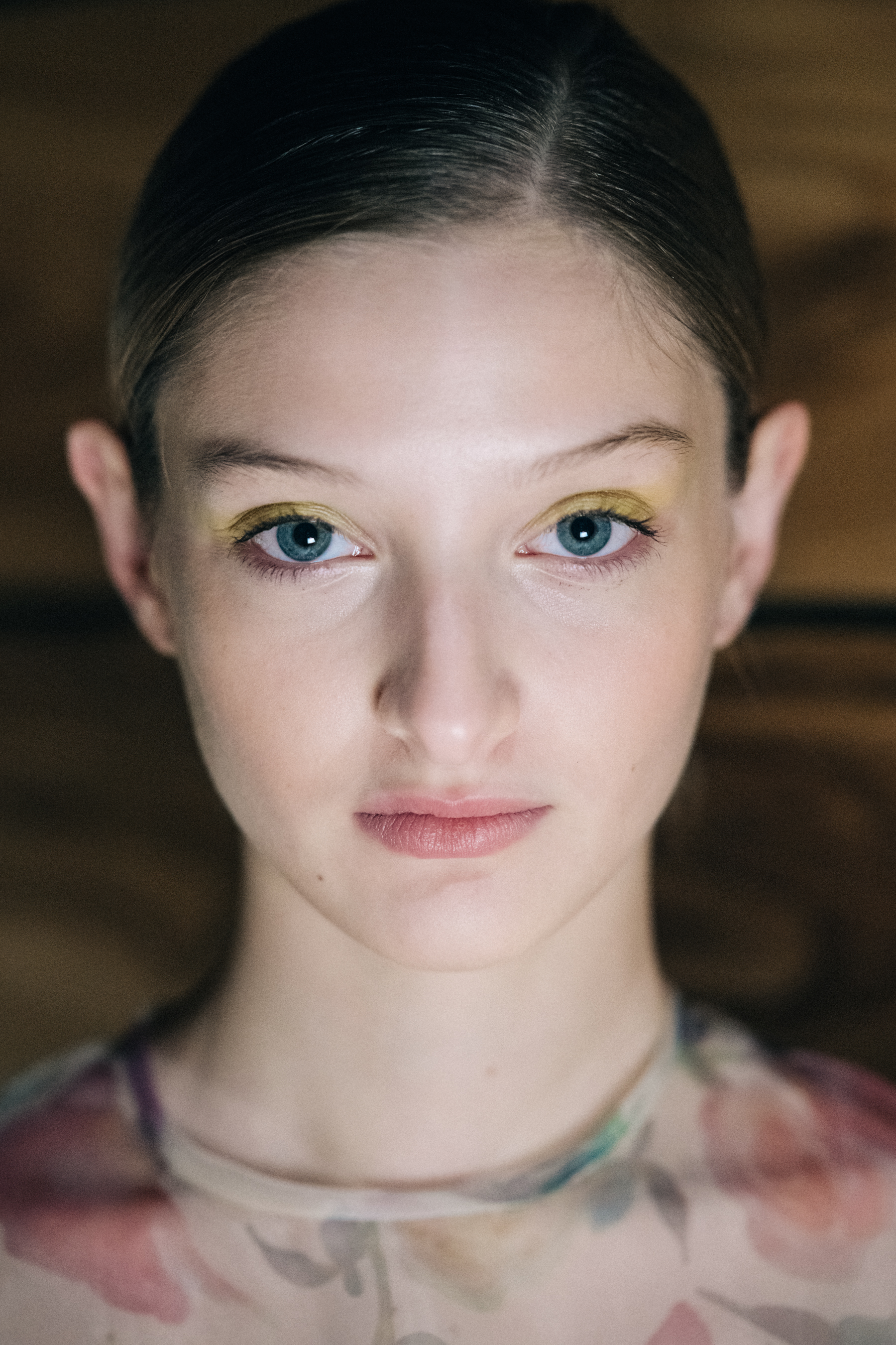 Portrait of Georgian model with yellow makeup