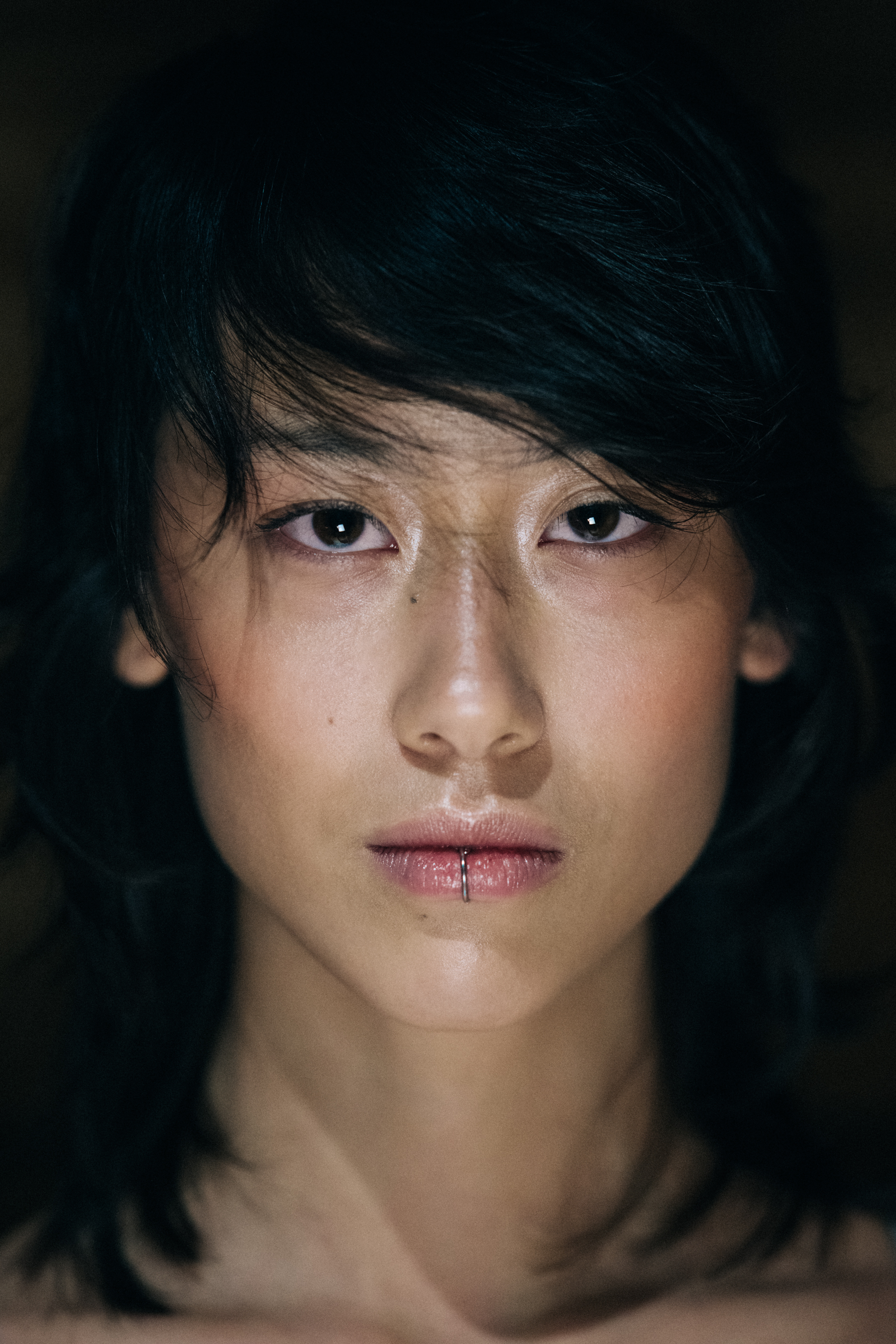 Portrait of Georgian model with black hair