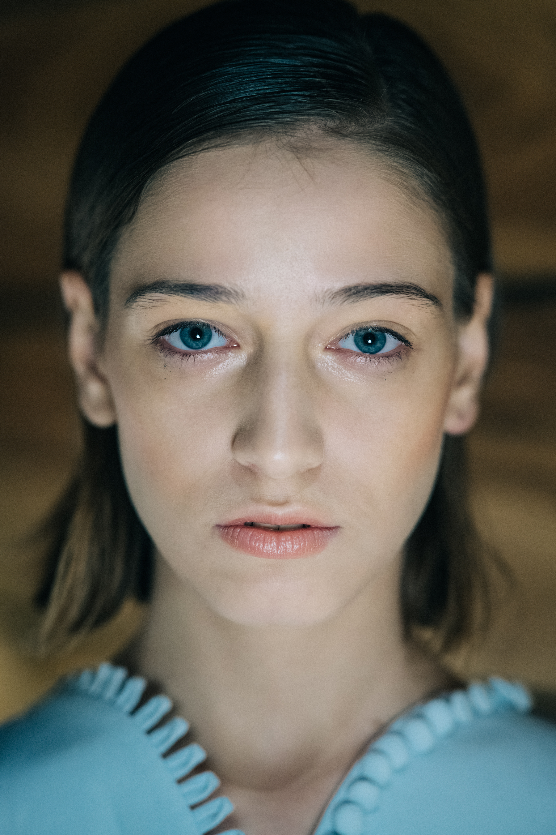 Portrait of Georgian model with blue eyes