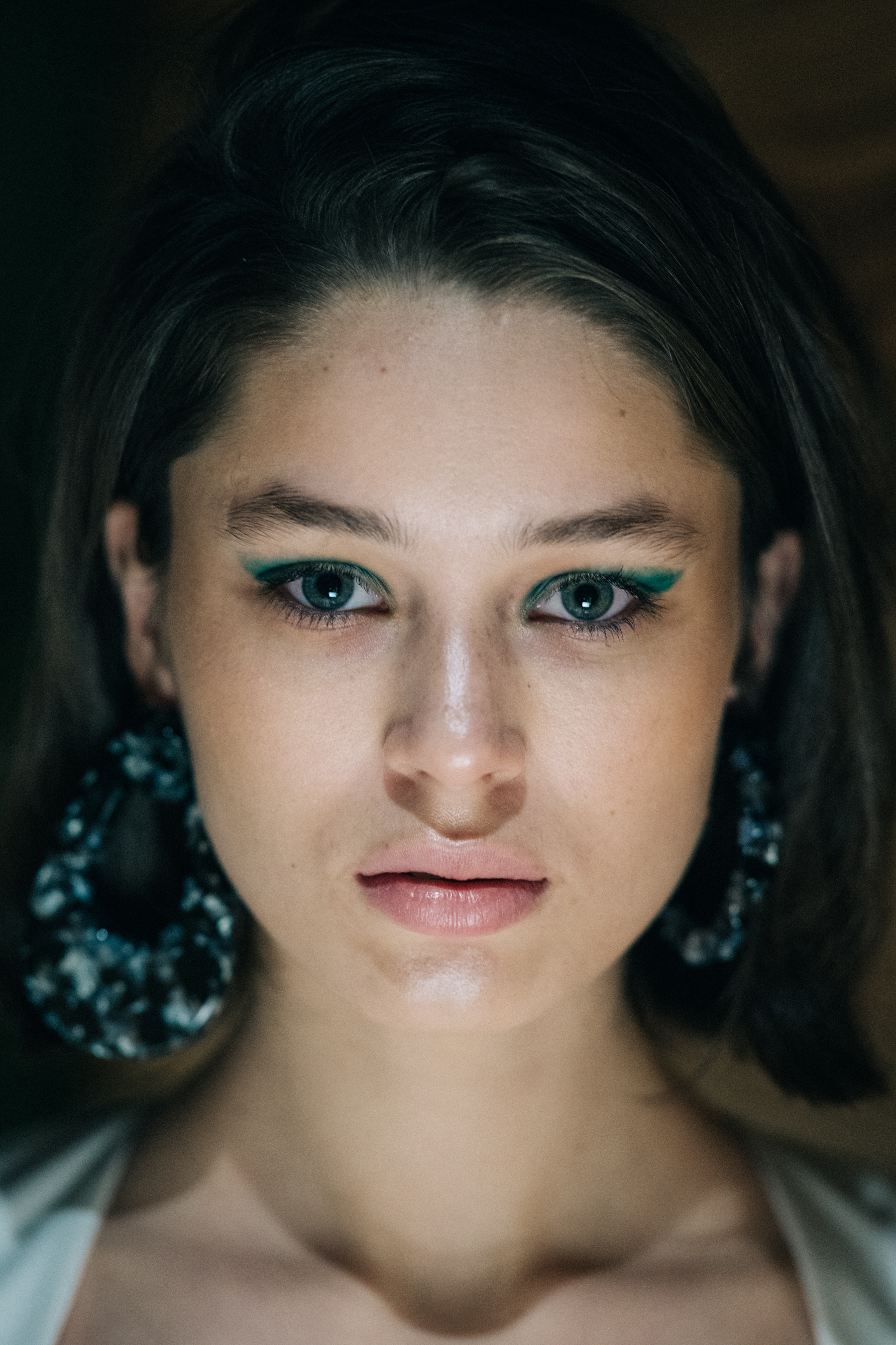 Portrait of model with blue eyes