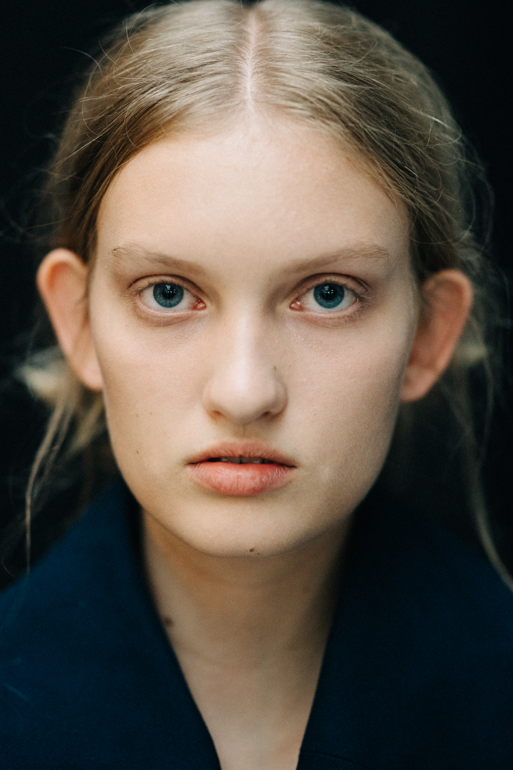 Portrait of a model before a show
