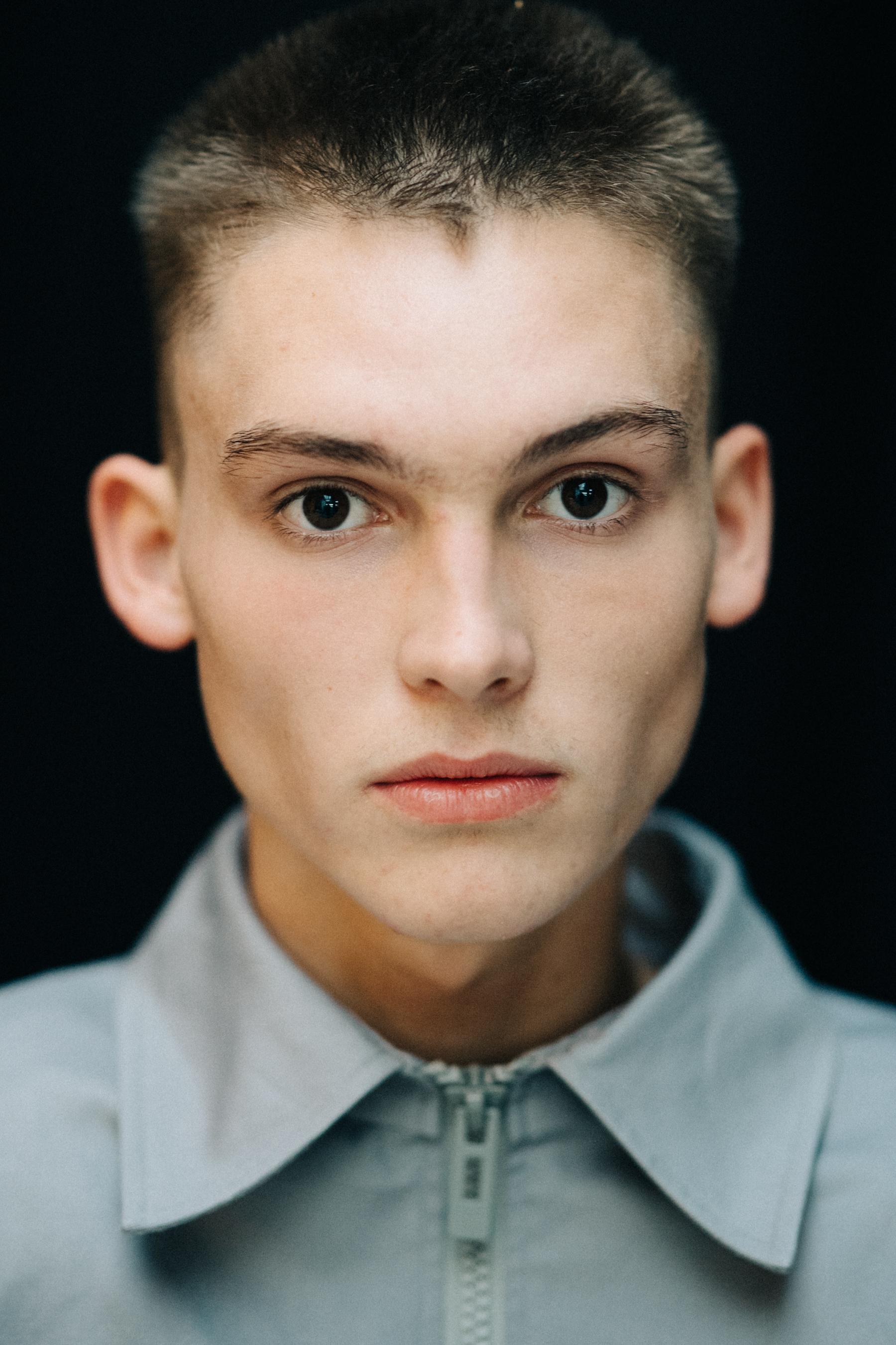 Portrait of a male model before a show