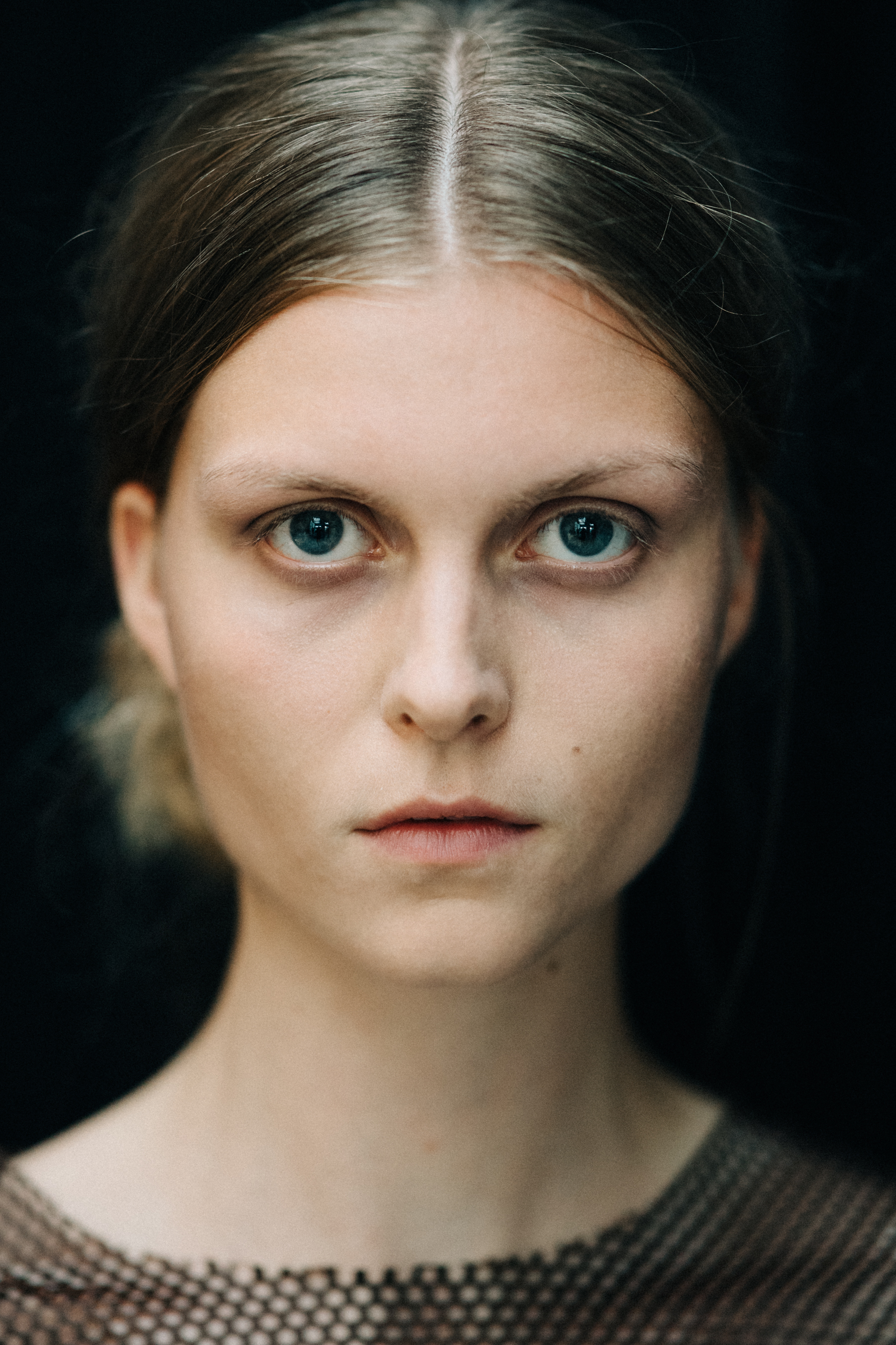 Portrait of a model before a show