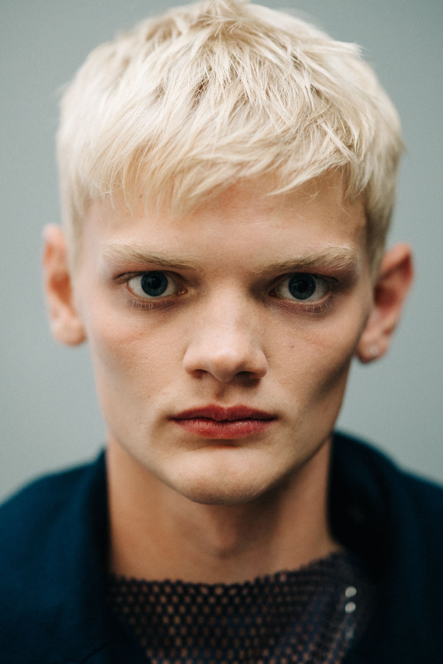 Portrait of a male model before a show