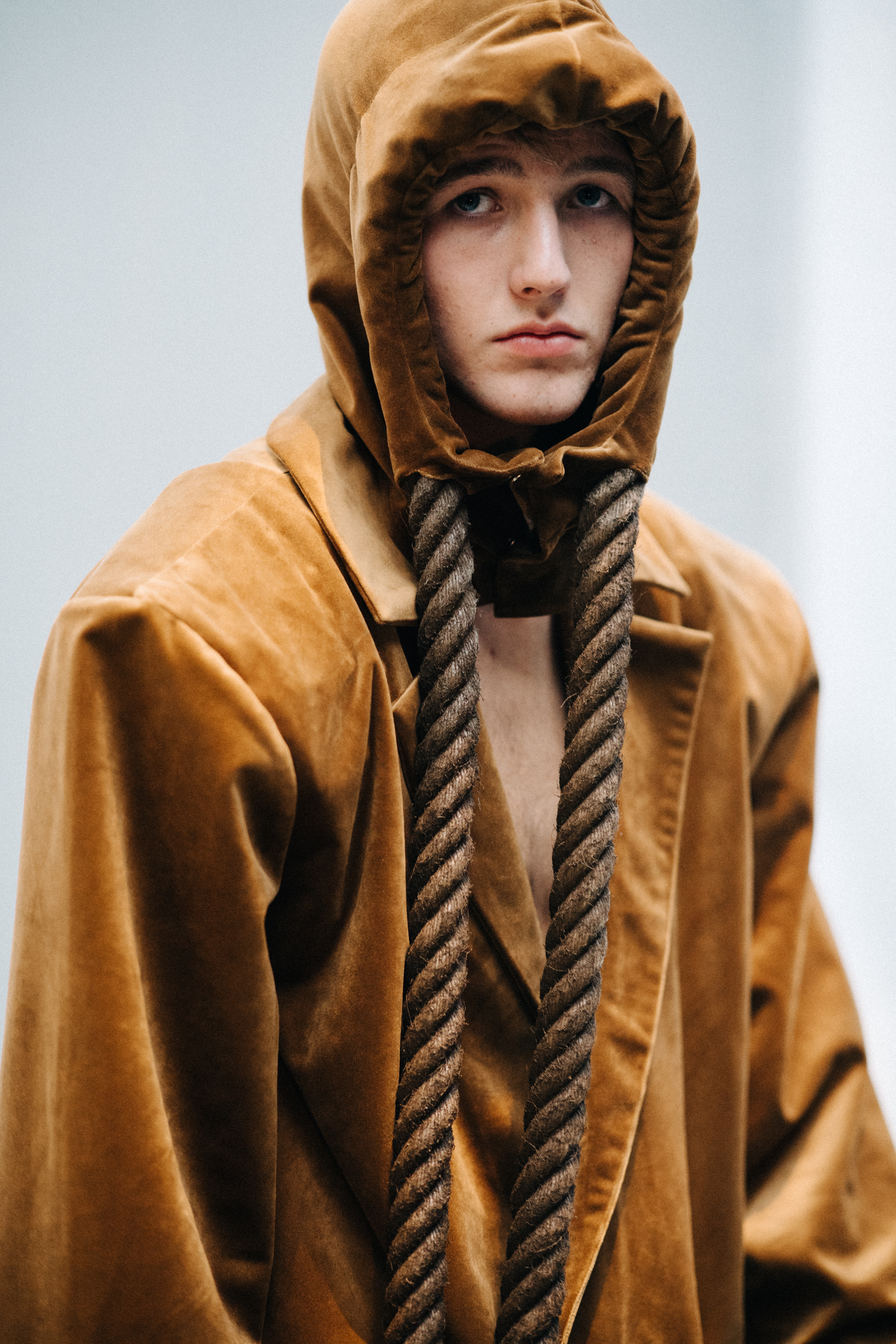 Male model wearing conceptual street wear