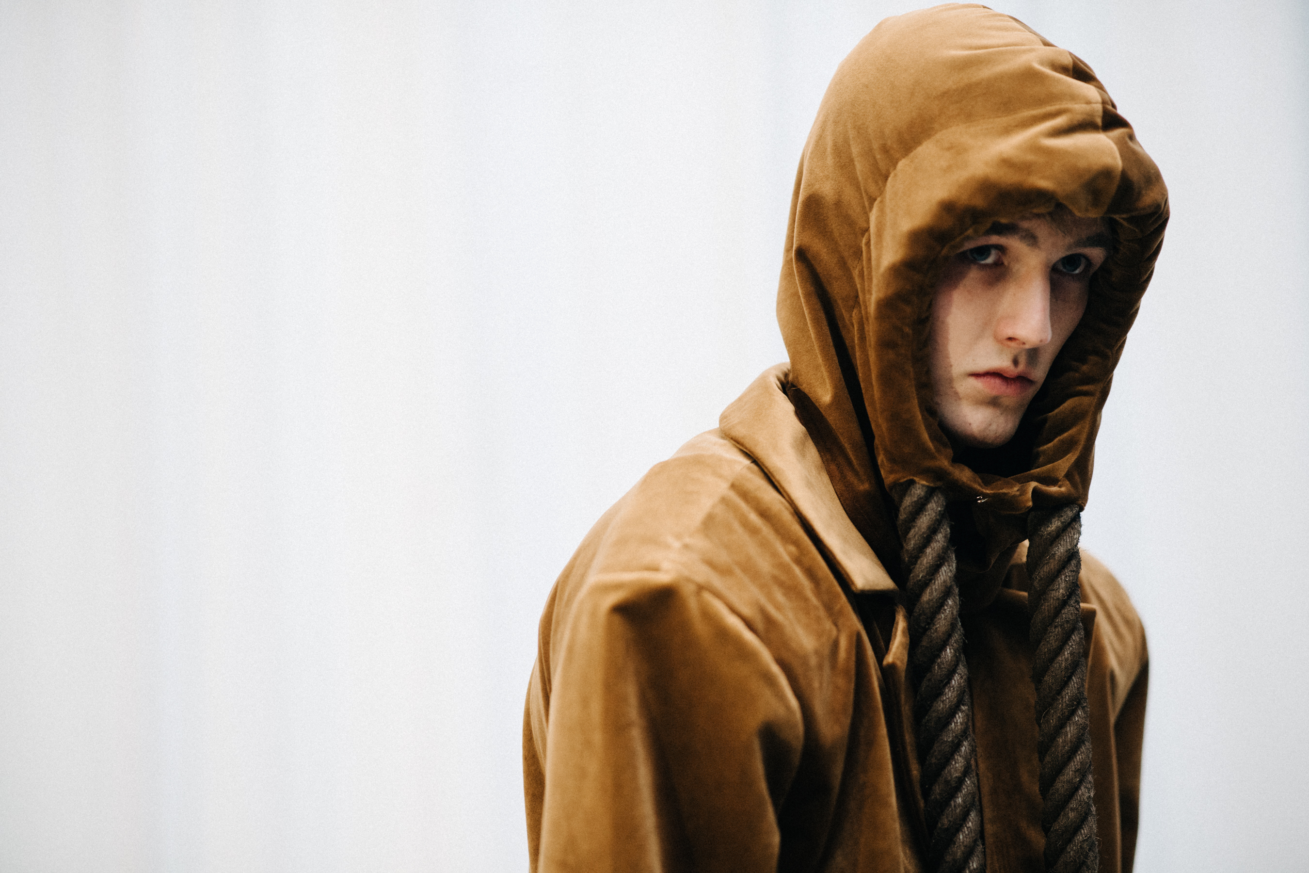 Male model wearing conceptual street wear