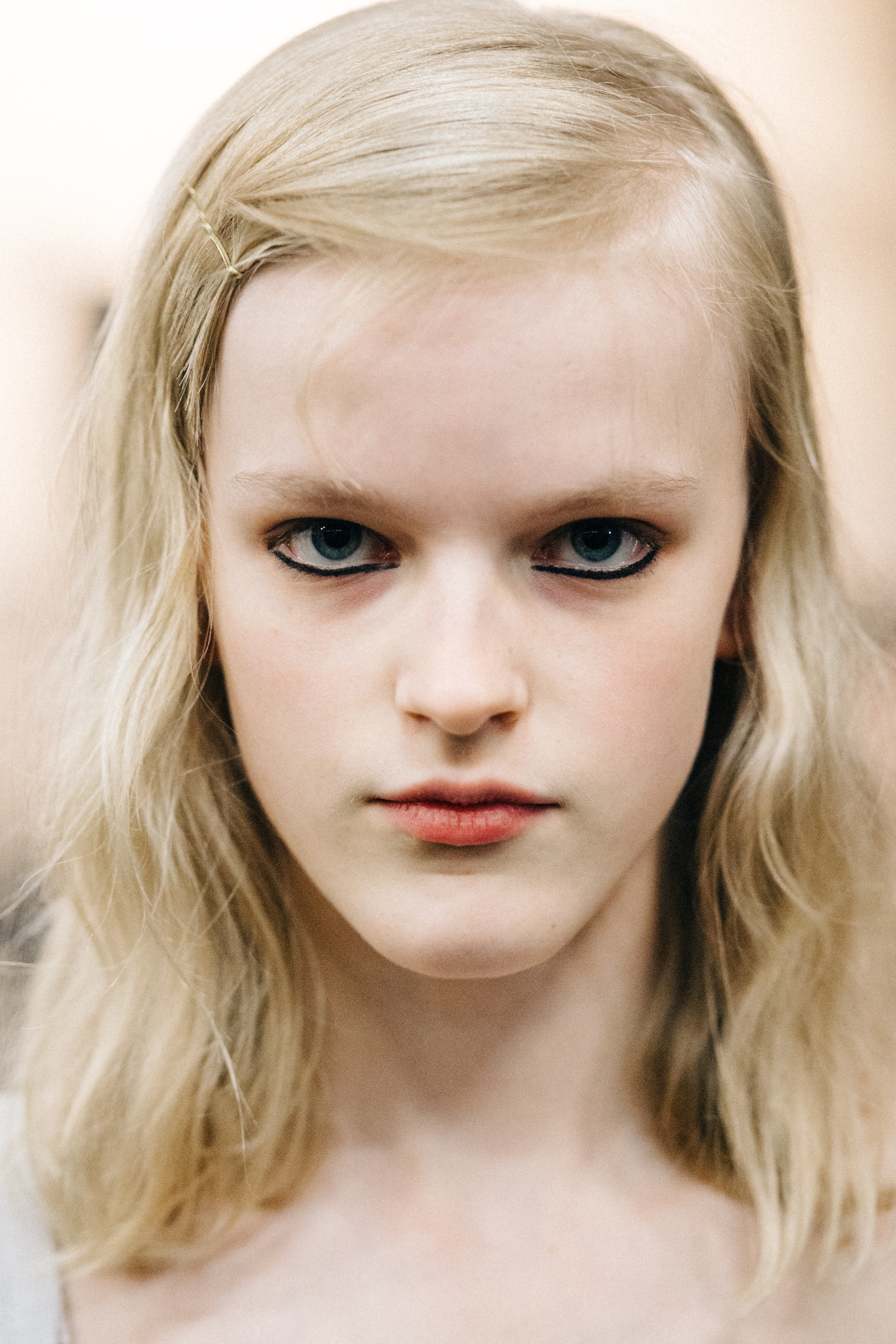 Portrait of a model before a fashion show