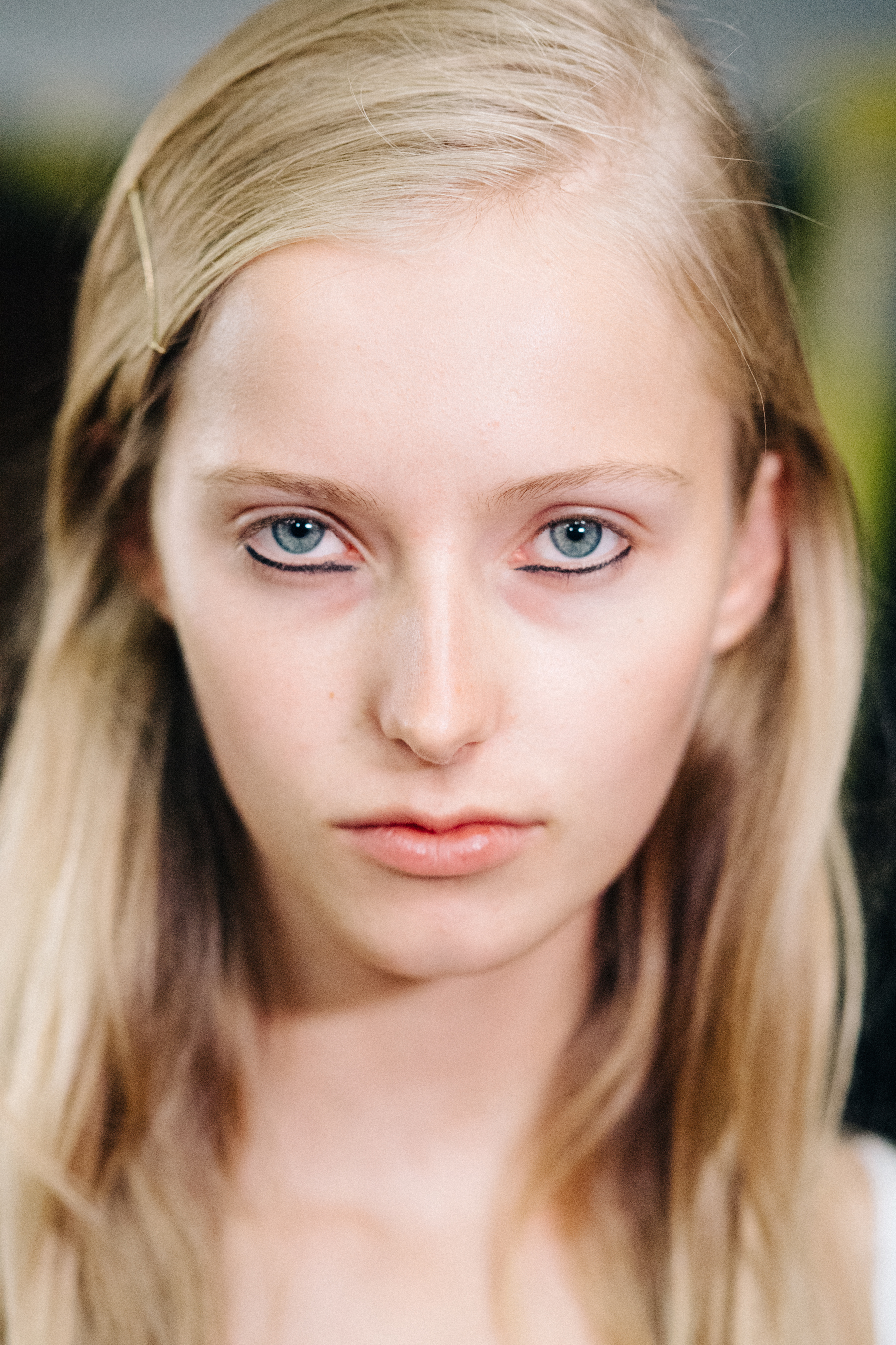 Portrait of a model before a fashion show